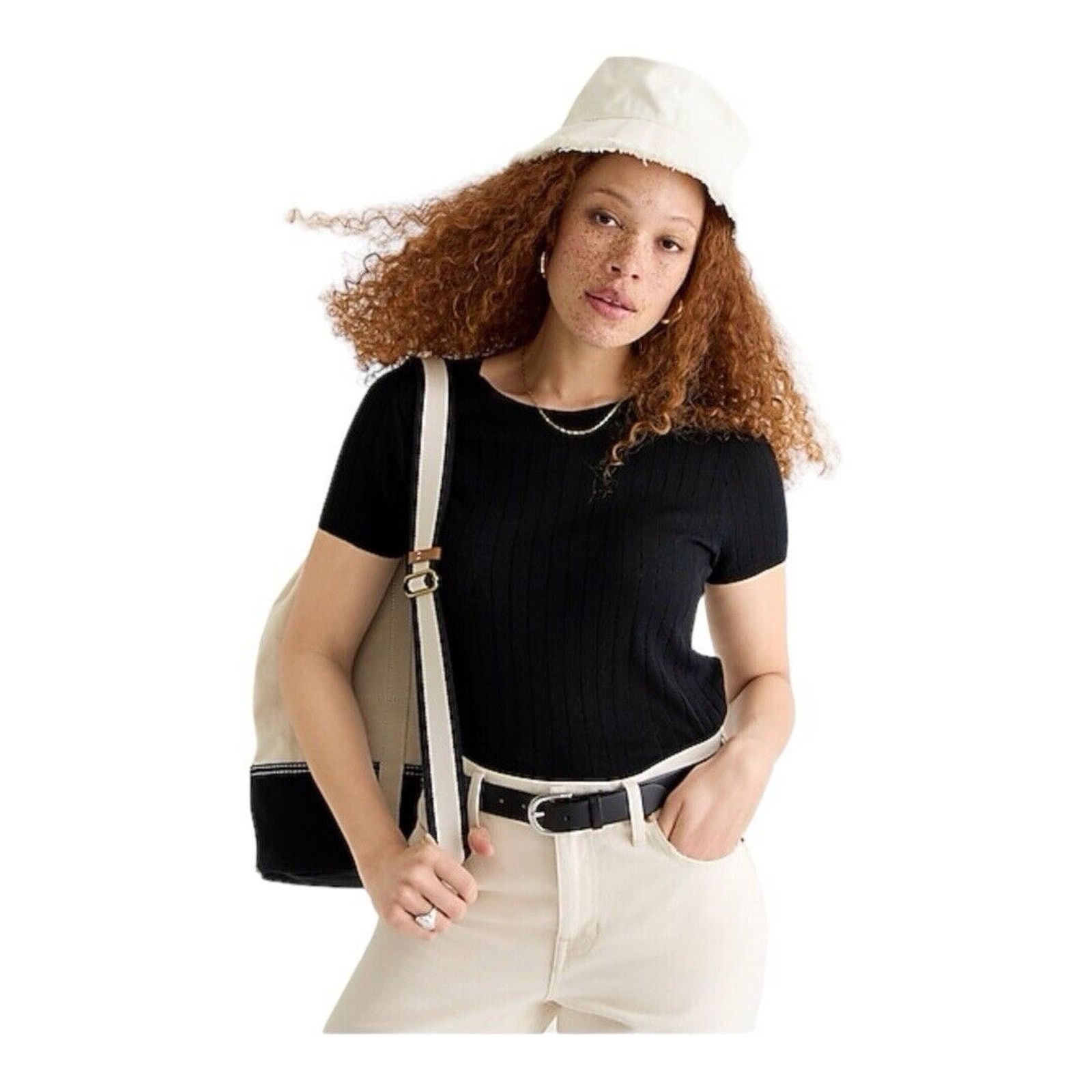 J.Crew J Crew Silk-blend cropped T-shirt Size S / US 4 / IT 40 - 1 Thumbnail