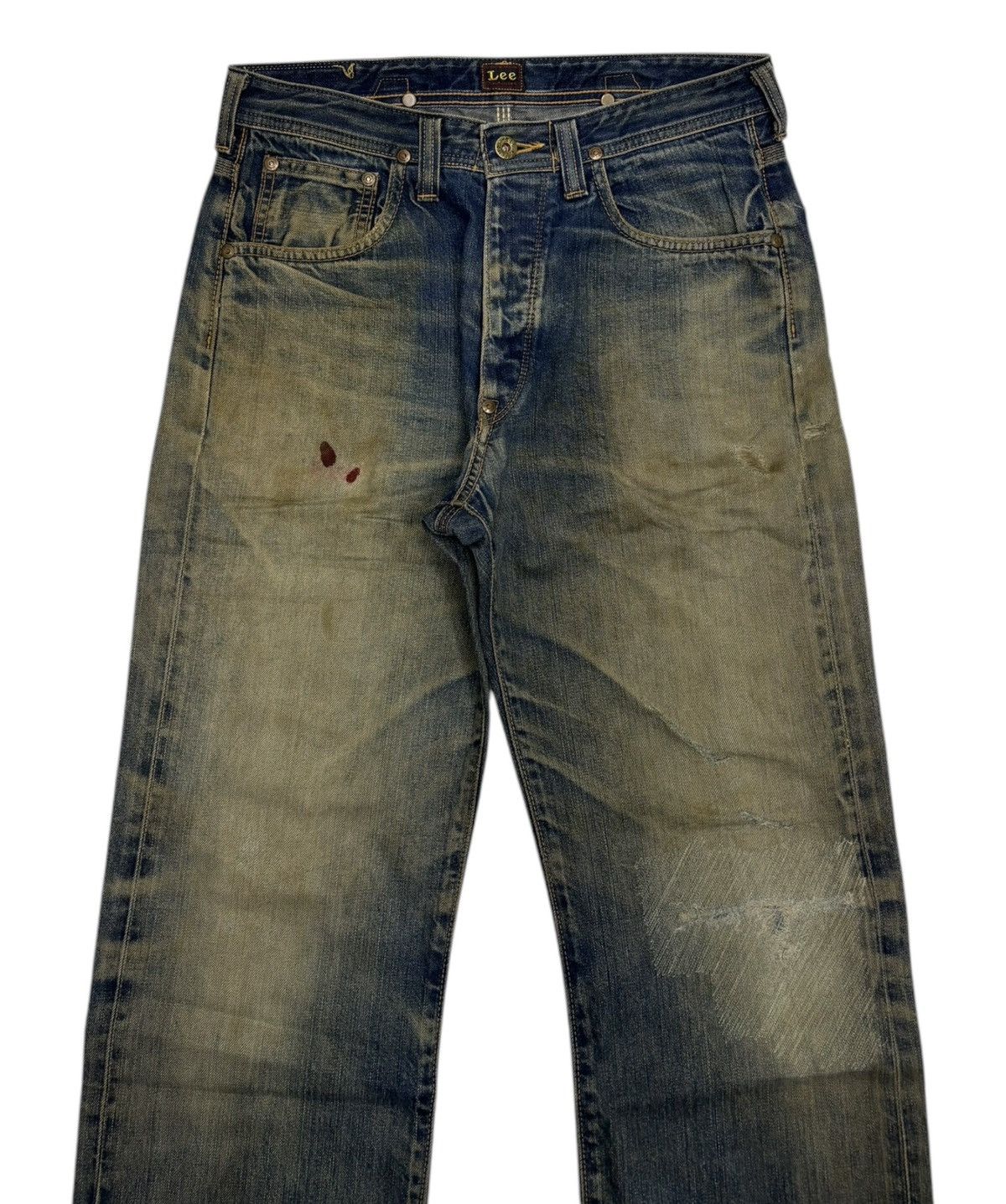 Lee 🔥VINTAGE LEE COWBOY SELVEDGE BUCKLE BACK DISTRESSED DENIM Size US 31 - 6 Thumbnail
