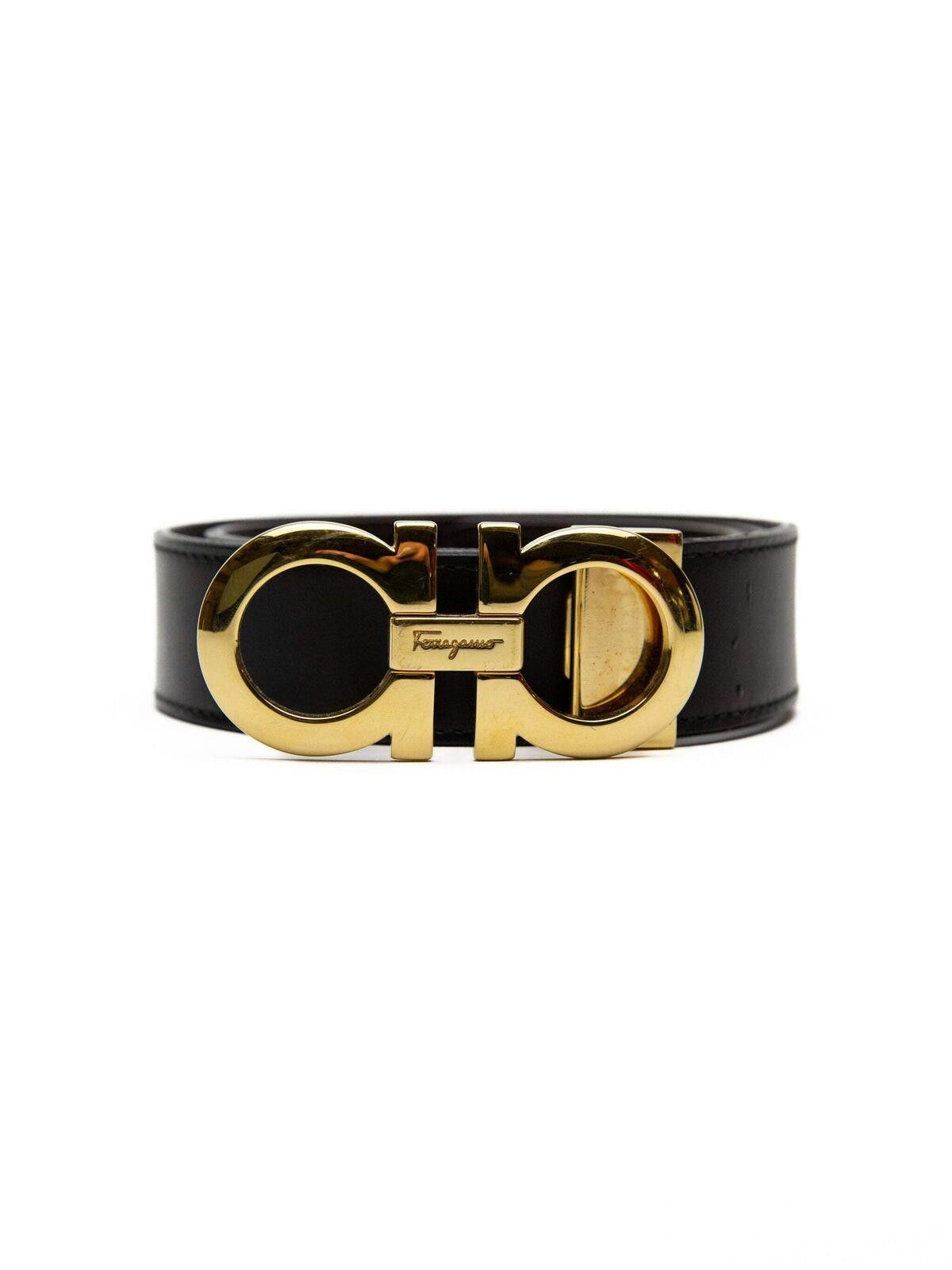 Salvatore Ferragamo Salvatore Ferragamo Mens Gancini Buckle Leather Belt Size ONE SIZE - 1 Thumbnail