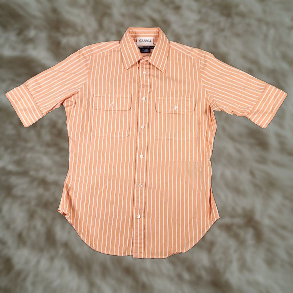 Ralph Lauren Ralph Lauren Womens Shirt Orange Striped Size 4 XL Extra Large Button Up Short Sleeve Size S / US 4 / IT 40 - 1 Thumbnail