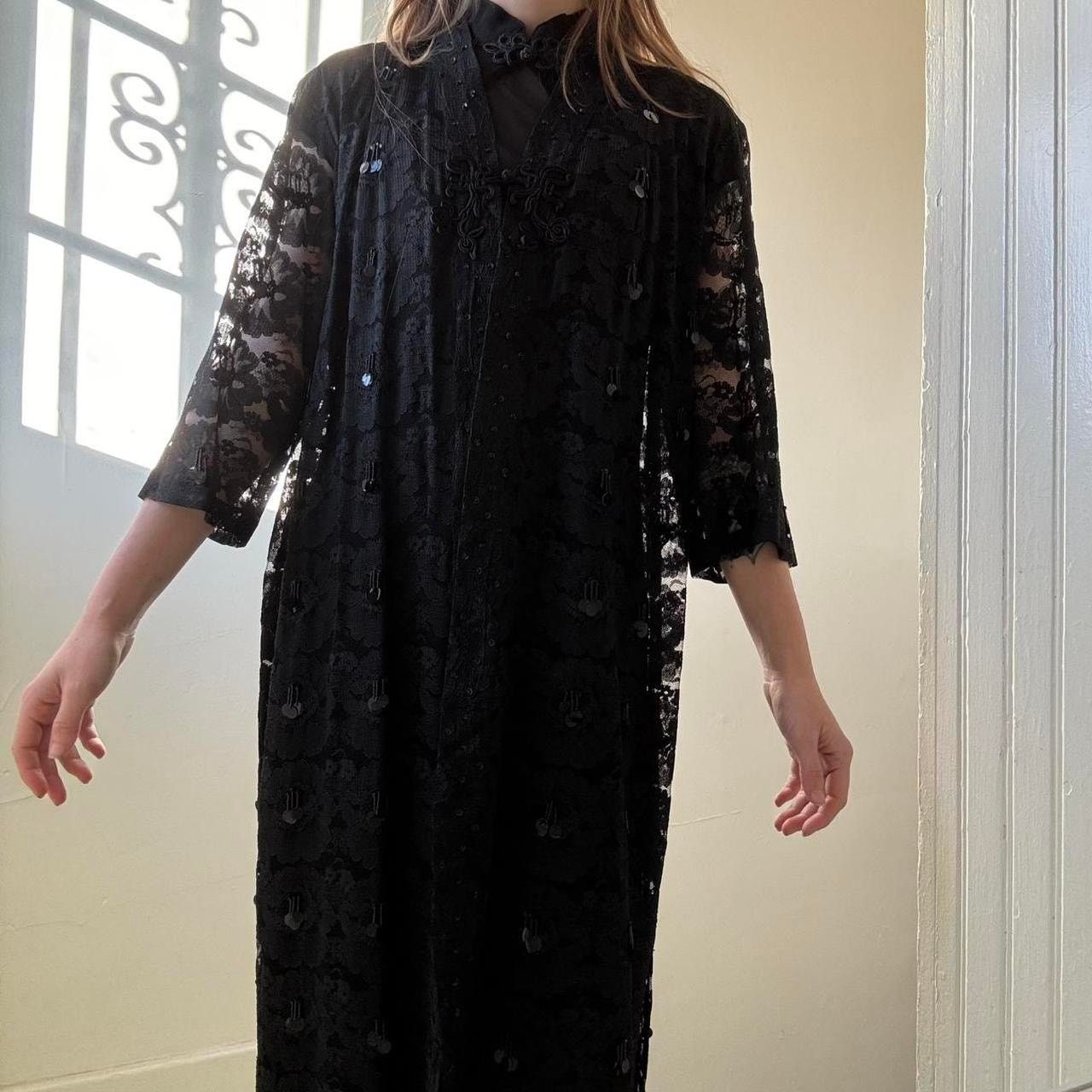Other Vintage Lace Sequined Duster 34 Witchy Stevie Nicks Size S / US 4 / IT 40 - 1 Thumbnail