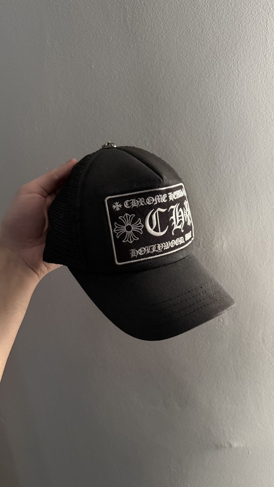 Chrome Hearts Black Trucker Cap