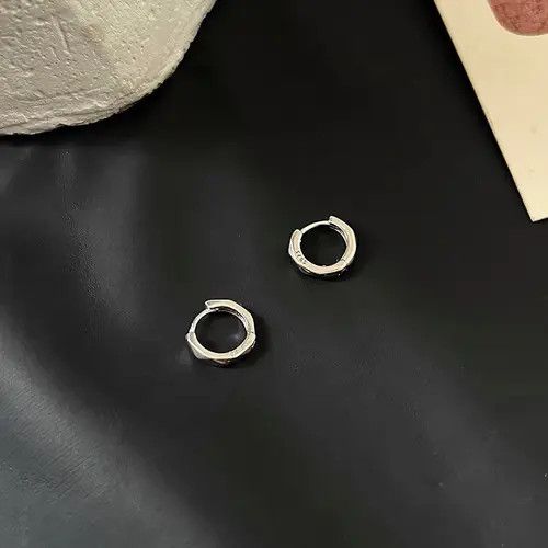 Designer 100%925 silver retro punk earrings Size ONE SIZE - 4 Thumbnail