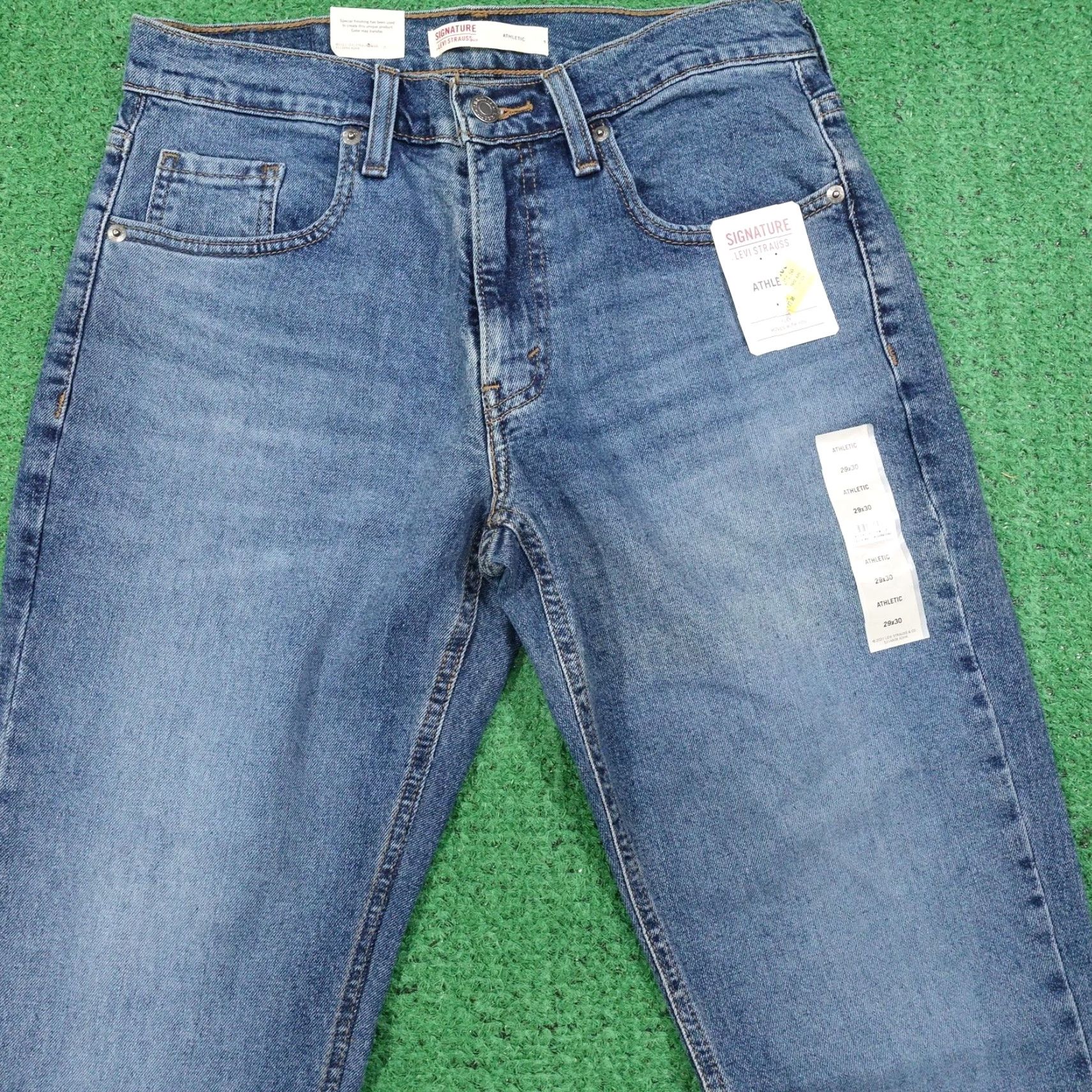 Levi's Levi's Signature Jeans Mens 29x30 Denim Athletic Fit Flex Stretch Blue Size US 29 - 2 Thumbnail