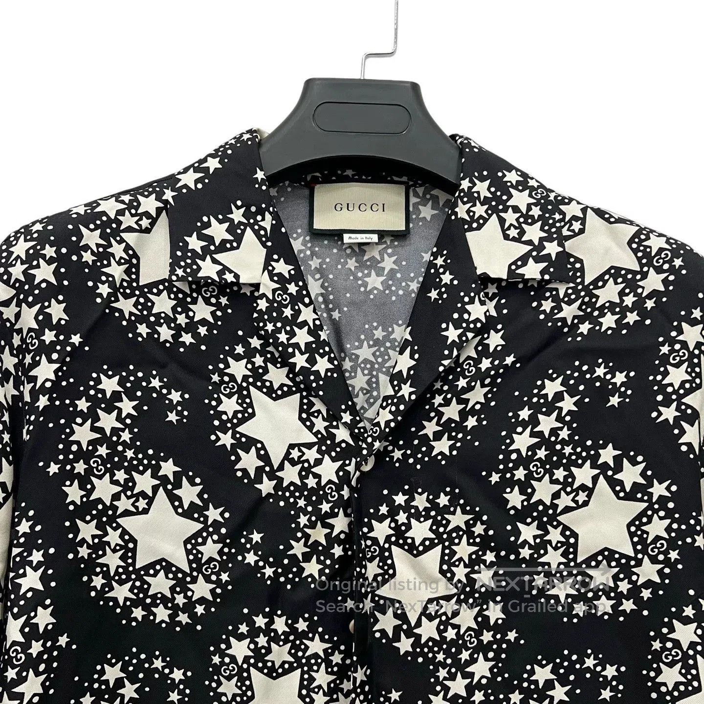 Japanese Brand Gucci Silk Star Print Short-Sleeve Shirt. Size US S / EU 44-46 / 1 - 3 Thumbnail