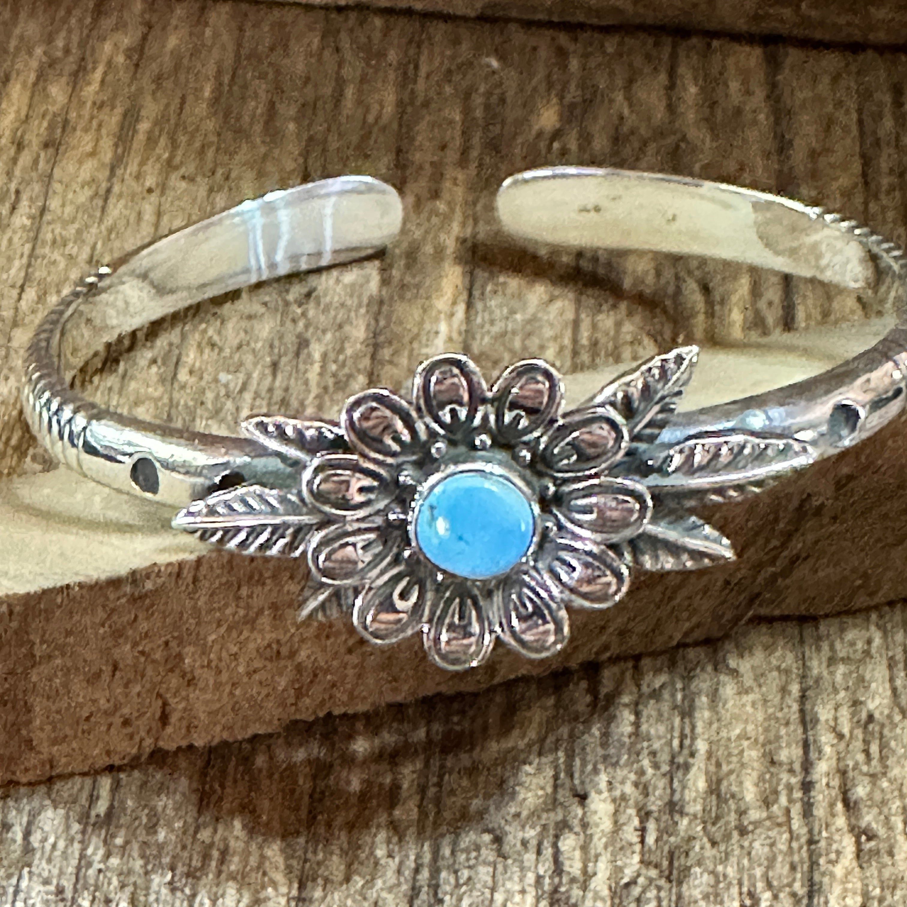 Other Handmade Flower Golden Hills Turquoise & Sterling Silver Cuf Size ONE SIZE - 3 Thumbnail