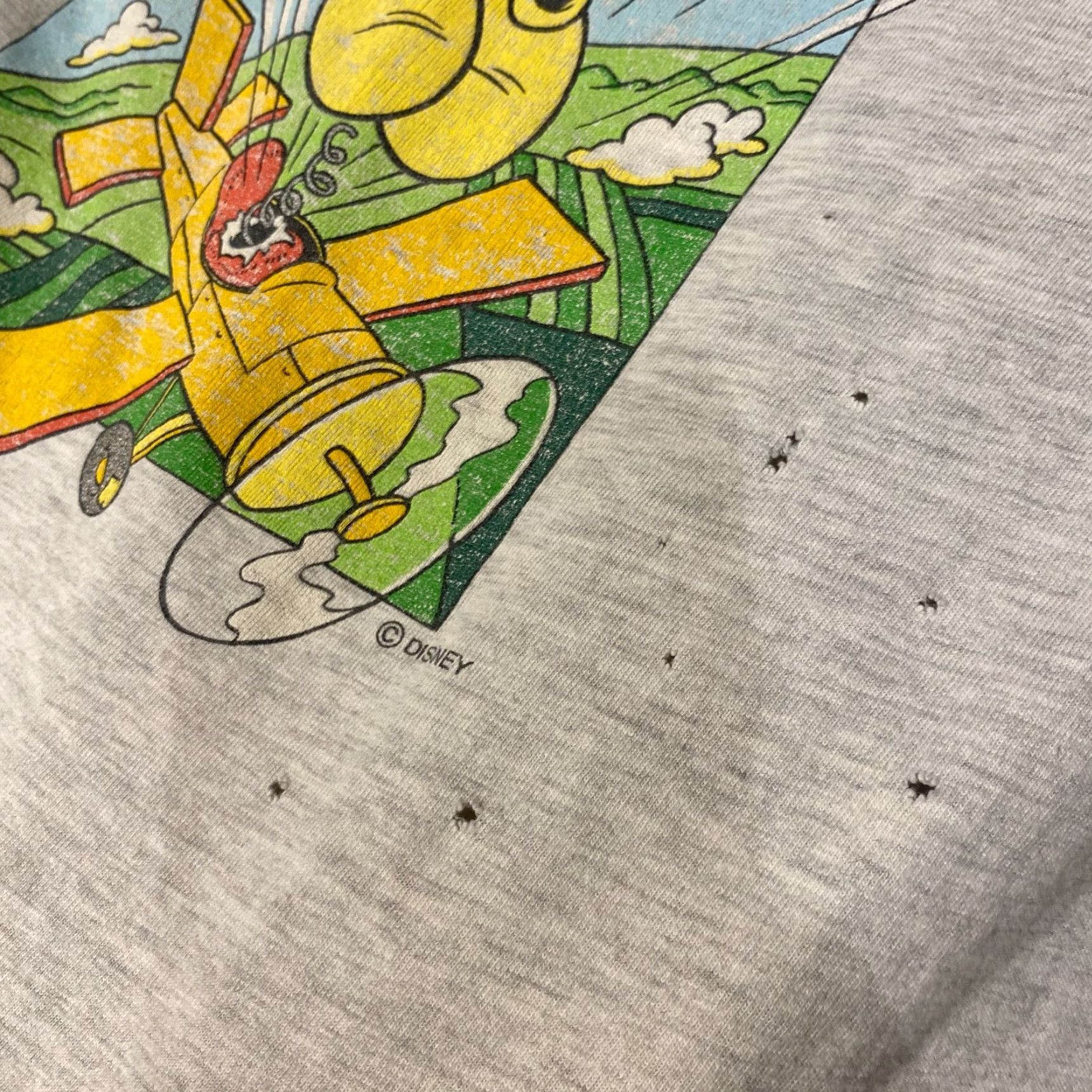 Hanes VINTAGE Hanes T-Shirt Mickey Mouse 90s Logo Graphic Print Short Sleeve Crew Neck Gray L Mens Size US L / EU 52-54 / 3 - 2 Thumbnail
