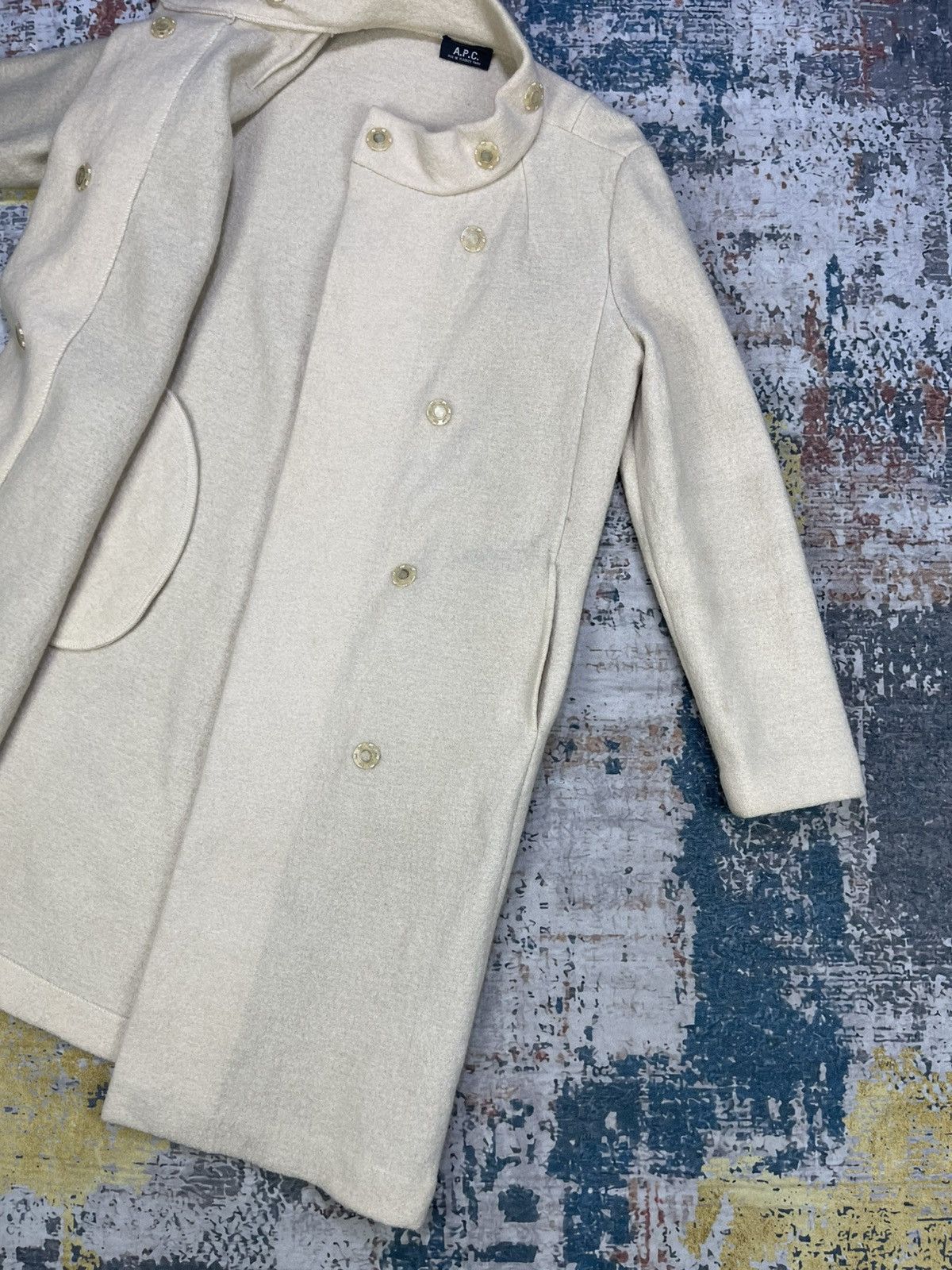 A.P.C. A.P.C High Neck Magnet Snap Wool Long Coat Size L / US 10 / IT 46 - 2 Thumbnail