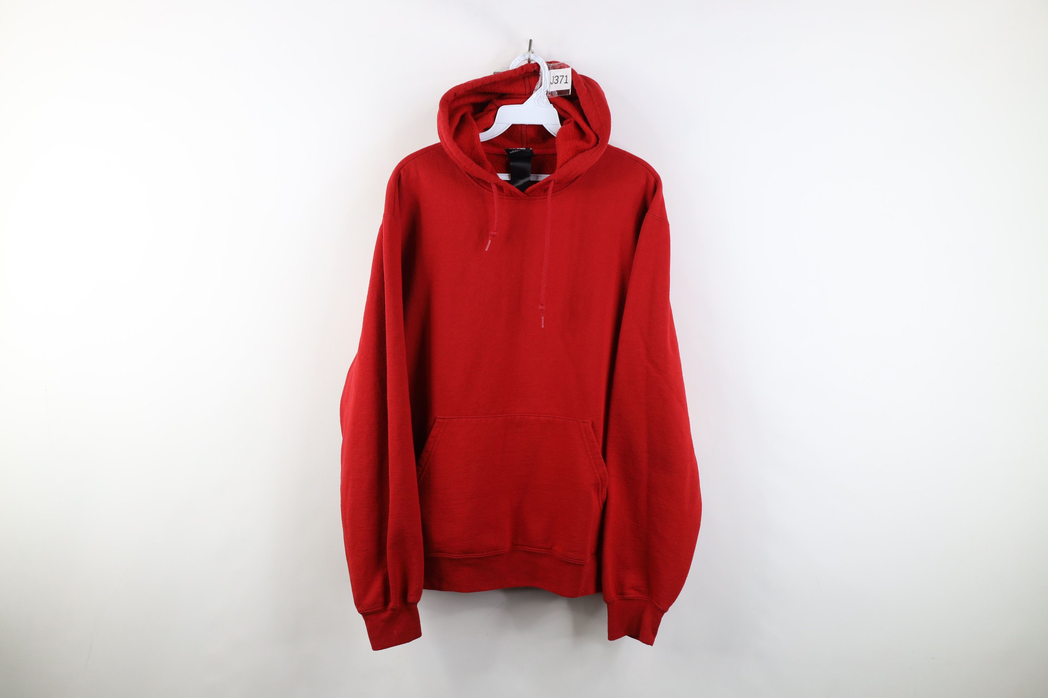Vintage Y2K Adidas Blank Heavyweight Hoodie Sweatshirt Red