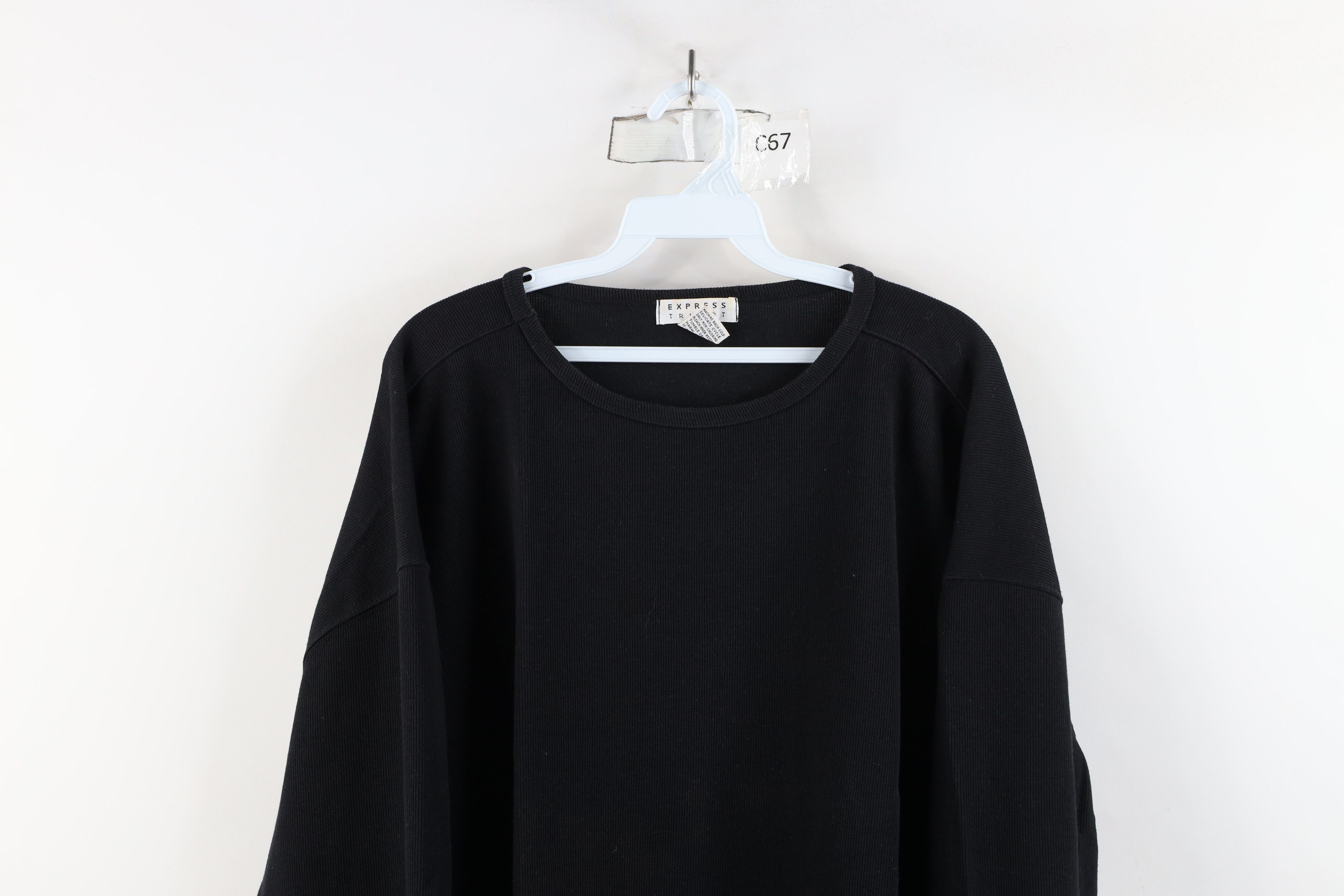 Express × Vintage Vintage 90s Express Thermal Ribbed Knit 3/4 Sleeve T-Shirt Size XL / US 12-14 / IT 48-50 - 2 Thumbnail