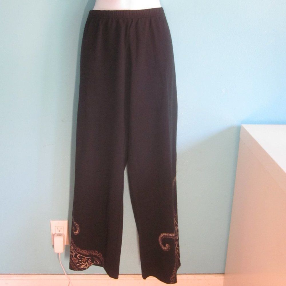 Vintage LA Blend Black Cotton Womens Sweatpants Size L Loungewear Size 29" - 2 Thumbnail