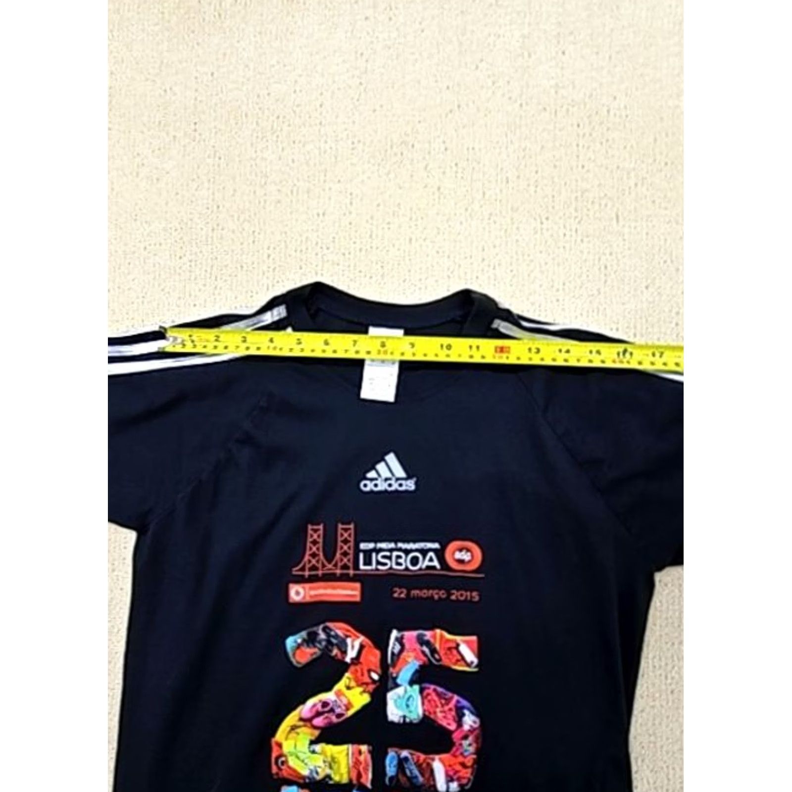 Adidas Adidas Men's Black Lisboa Marathon T-Shirt 2010 Size M 3 Stripes Size US M / EU 48-50 / 2 - 4 Thumbnail