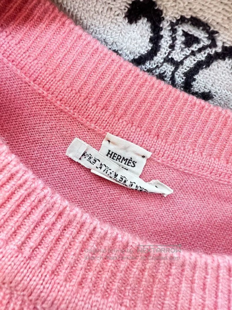 Hermes Hermes Pink Cashmere Short-sleeved Knitted Top, Made of Ca Size M / US 6-8 / IT 42-44 - 5 Thumbnail