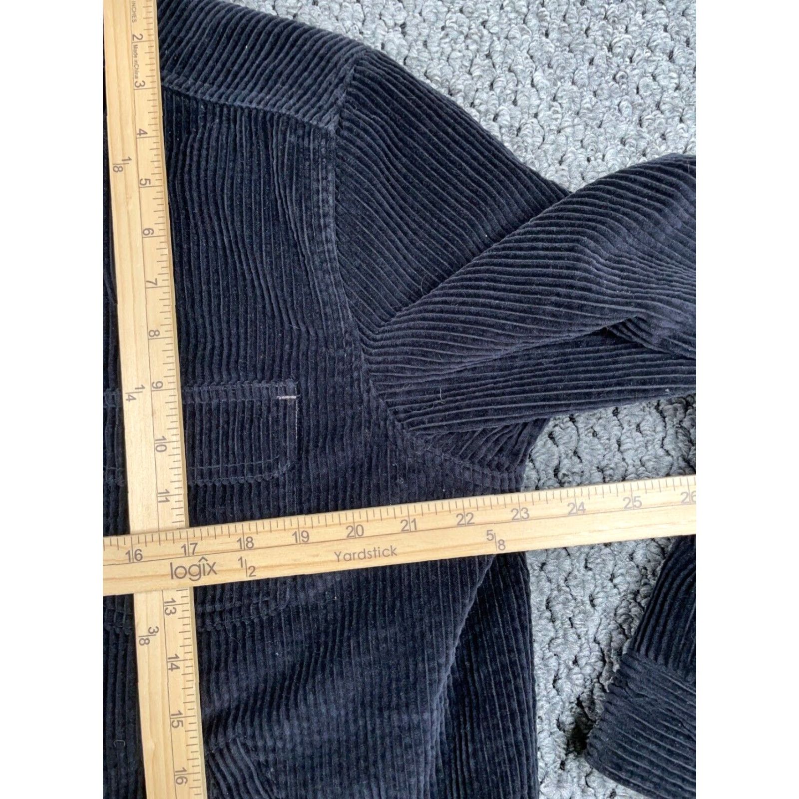 J. Jill J. Jill Corduroy Bomber Jacket Zip Up L Large Black Quilted Lining Cotton Shell Boxy Size L / US 10 / IT 46 - 6 Thumbnail