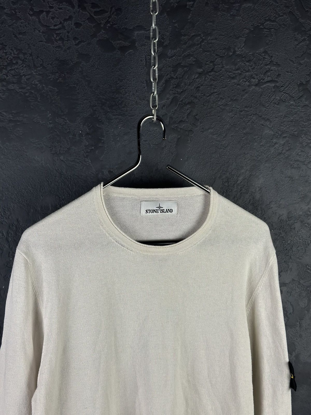 Stone Island × Vintage Stone Island White Cotton Knit Crewneck Jumper Size US M / EU 48-50 / 2 - 4 Thumbnail