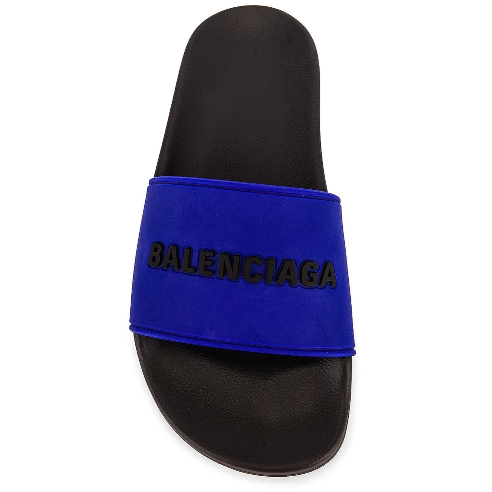 Balenciaga Balenciaga Black Blue Bicolor Rubber Logo Slide On Pool Size US 9 / IT 39 - 7 Thumbnail