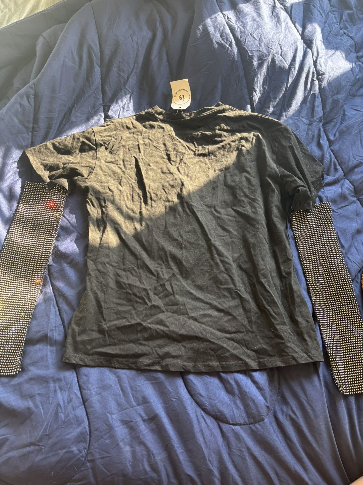 Other Black bedazzled shirt Size L / US 10 / IT 46 - 2 Thumbnail