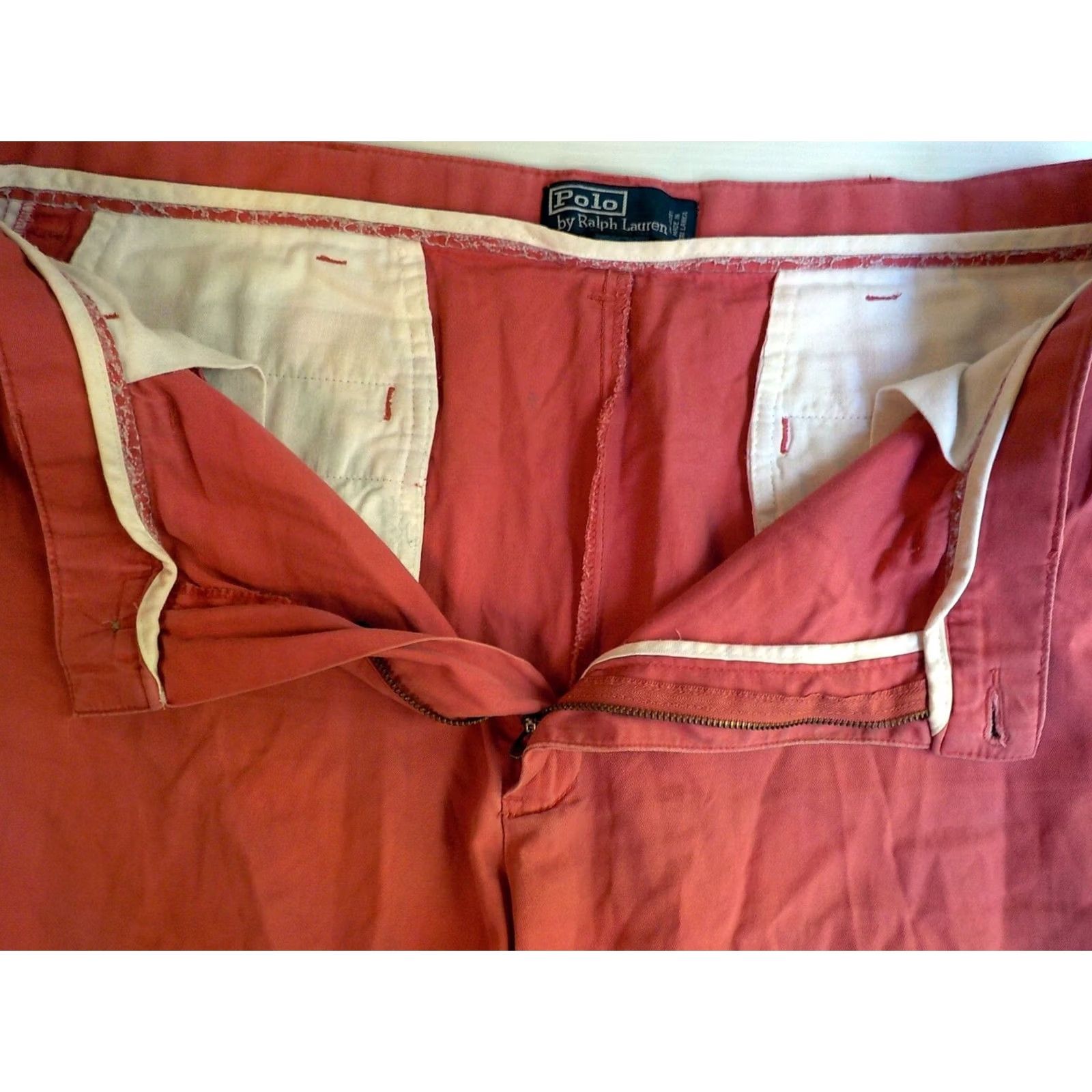 Polo Ralph Lauren VINTAGE Polo Ralph Lauren Shorts Salmon 36" Flat Front 100% Cotton Men Size US M / EU 48-50 / 2 - 4 Thumbnail