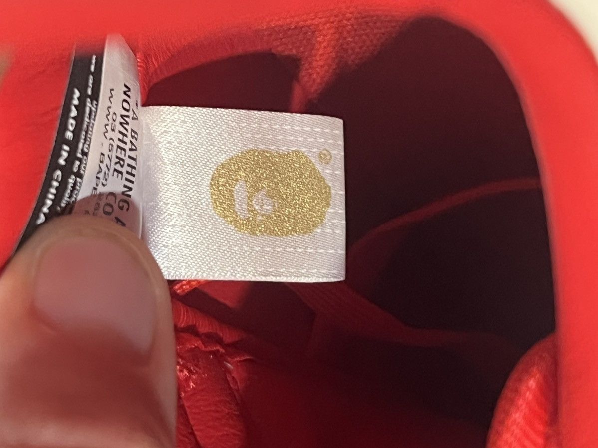 Bape Patent Leather M2 A Bathing Ape Bapesta Red/White With Box Size US 10 / EU 43 - 8 Thumbnail