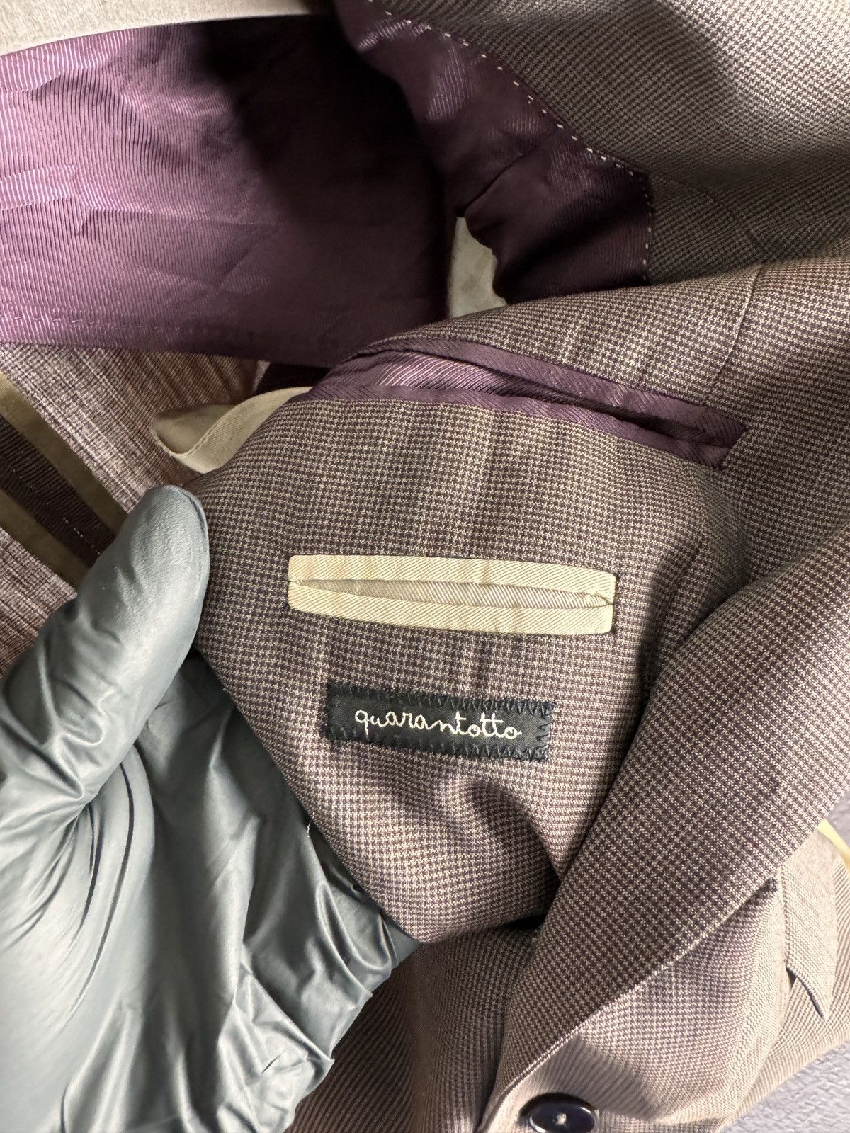 Paoloni Paoloni grey brown 2 button unlined wool blazer Size 38R - 9 Thumbnail