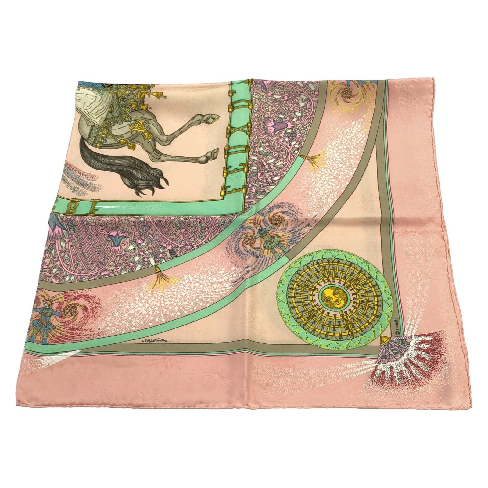 Hermes Hermes Carré Scarf Silk Pink Size ONE SIZE - 1 Thumbnail