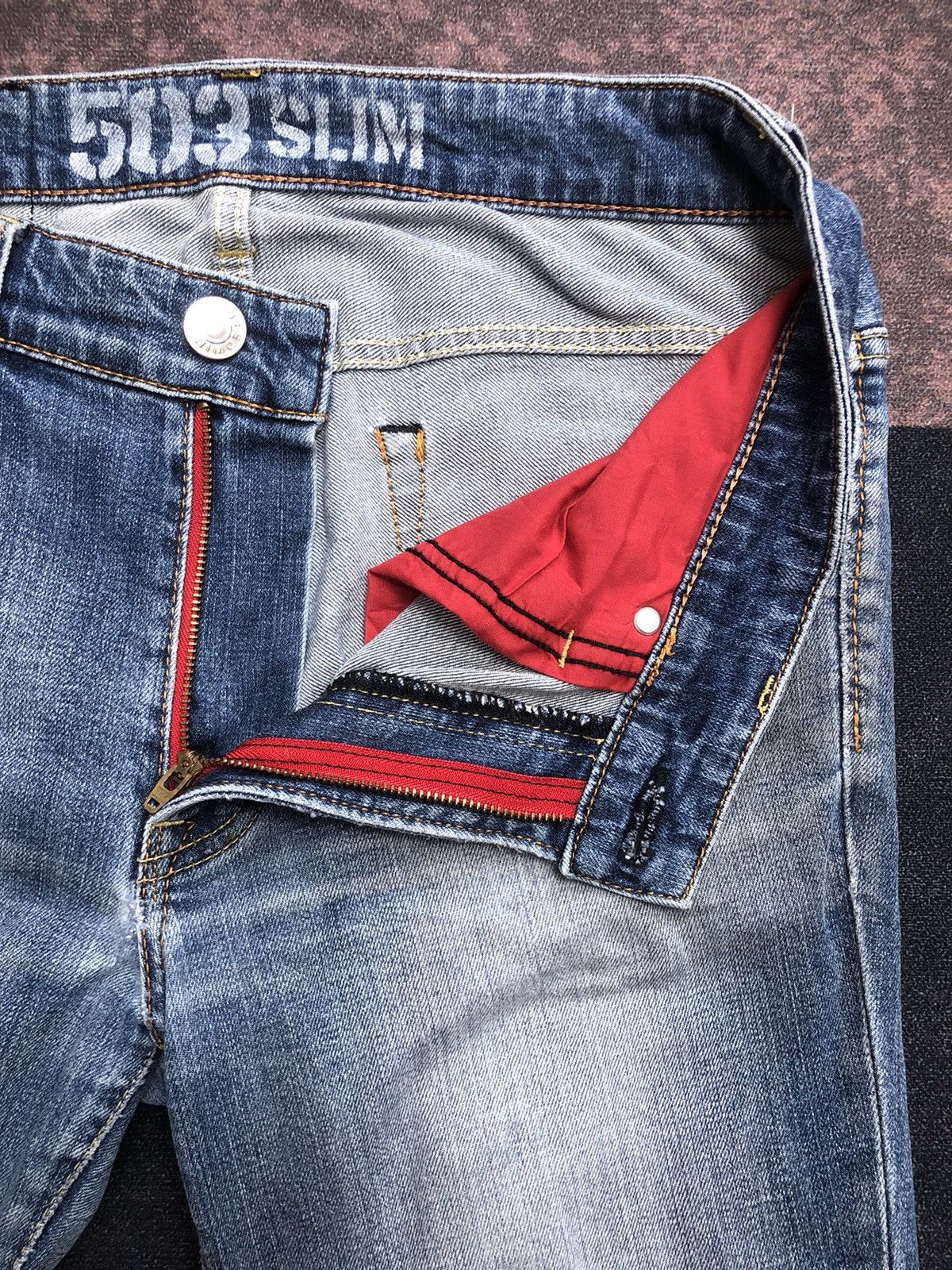 Edwin Vintage Japanese BlueTrip Edwin 503 Distressed Jeans Size US 34 / EU 50 - 9 Thumbnail