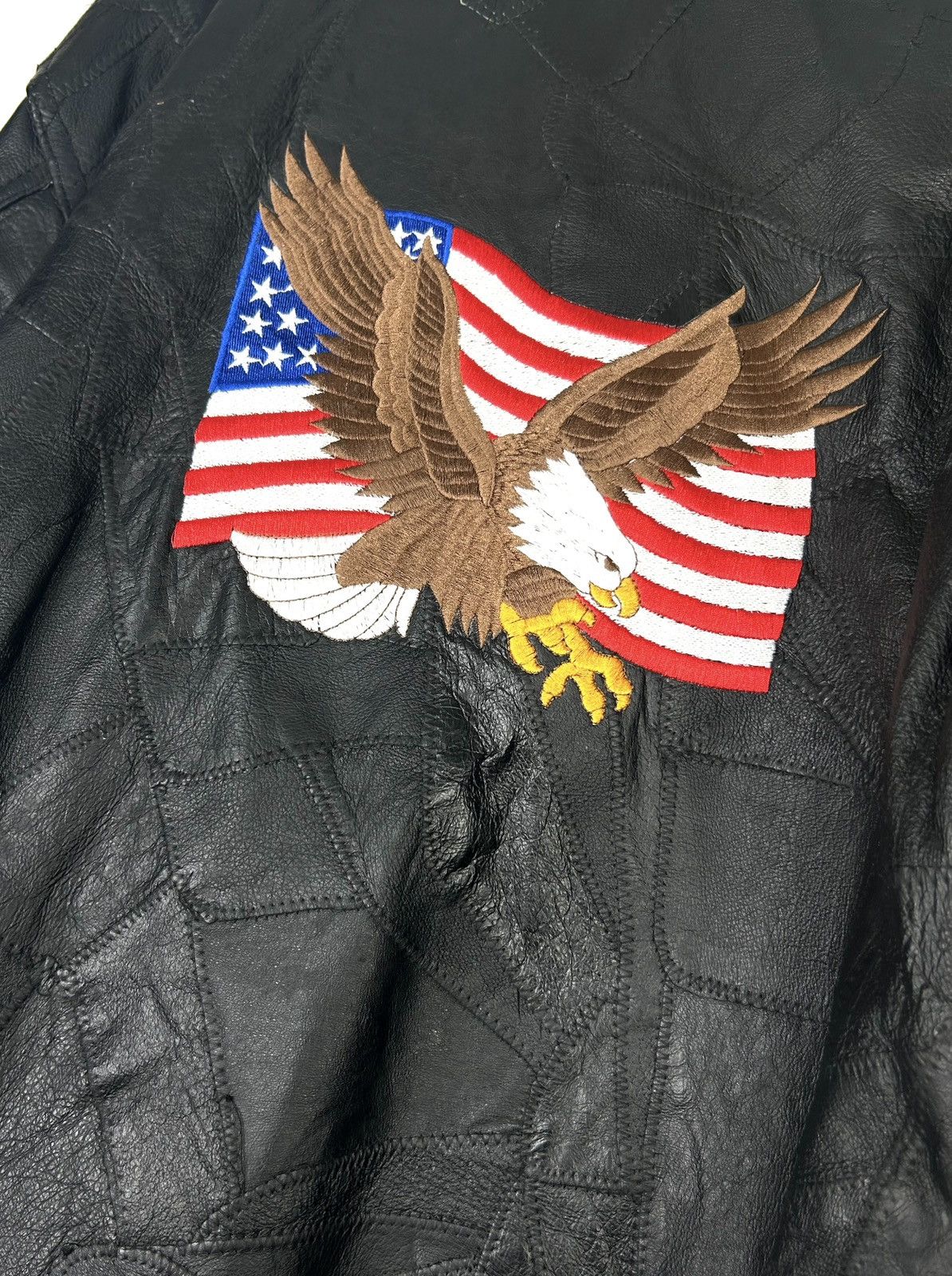 Genuine Leather Italian Stone Navarre Leather Patchwork Jacket Size US L / EU 52-54 / 3 - 4 Thumbnail