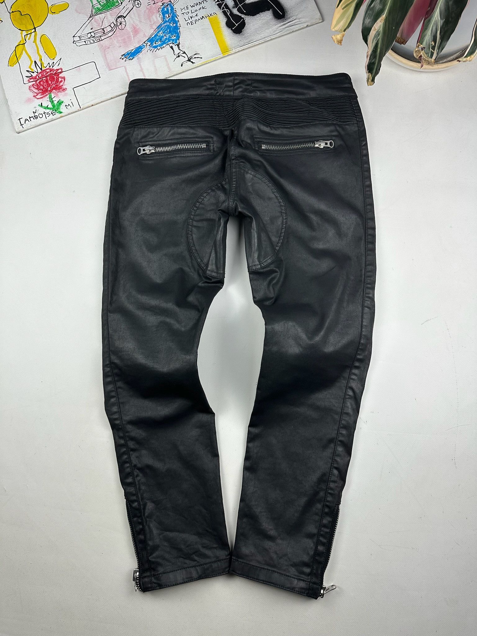 H&M × Isabel Marant Isabel Marant x H&M pour leather biker pants Size 30" / US 8 / IT 44 - 3 Thumbnail