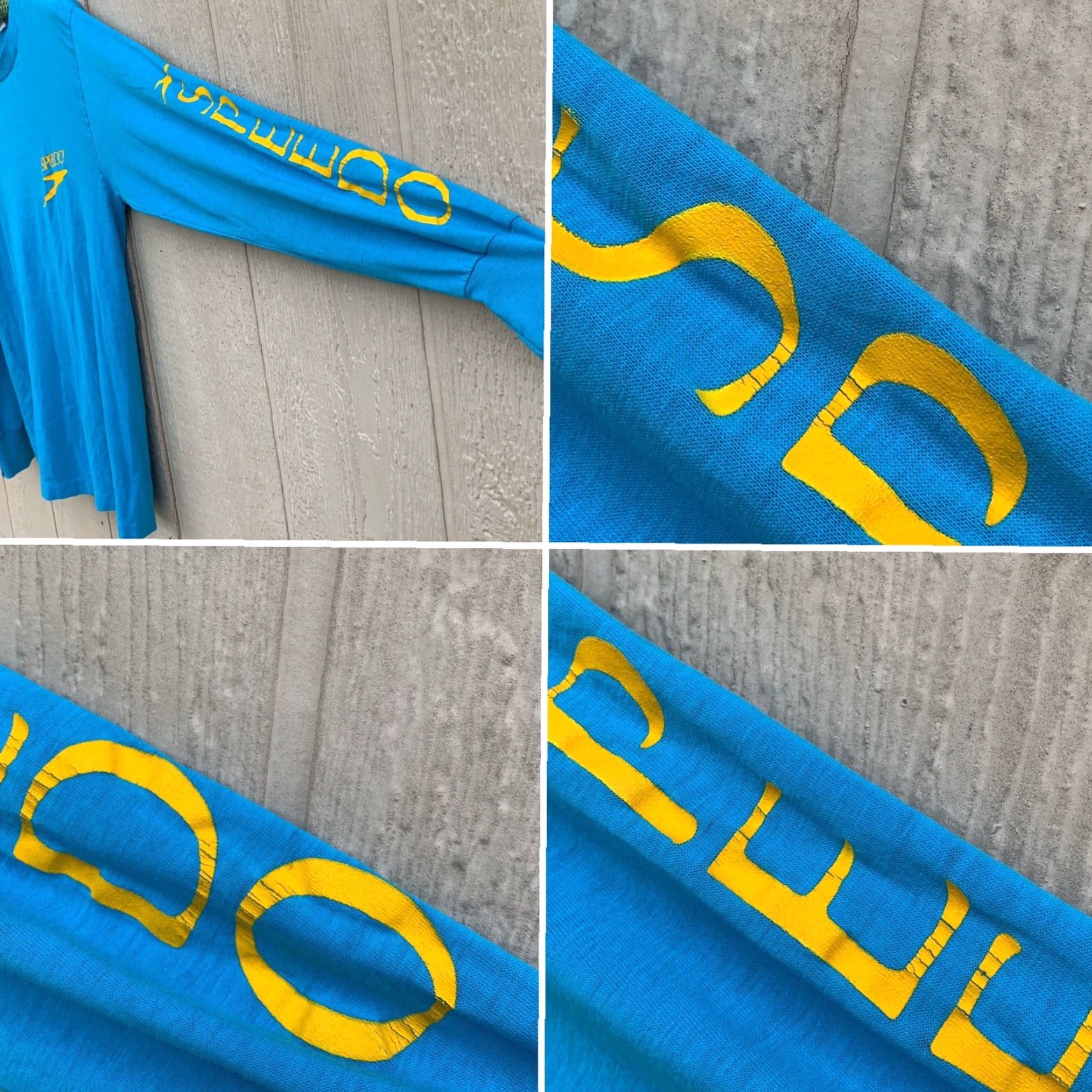 Speedo VINTAGE Speedo T-Shirt Logo Graphics On Chest And Sleeve Spellout L Unisex Shirt 1980s Blue Graphics Mens Womens Size US L / EU 52-54 / 3 - 4 Thumbnail