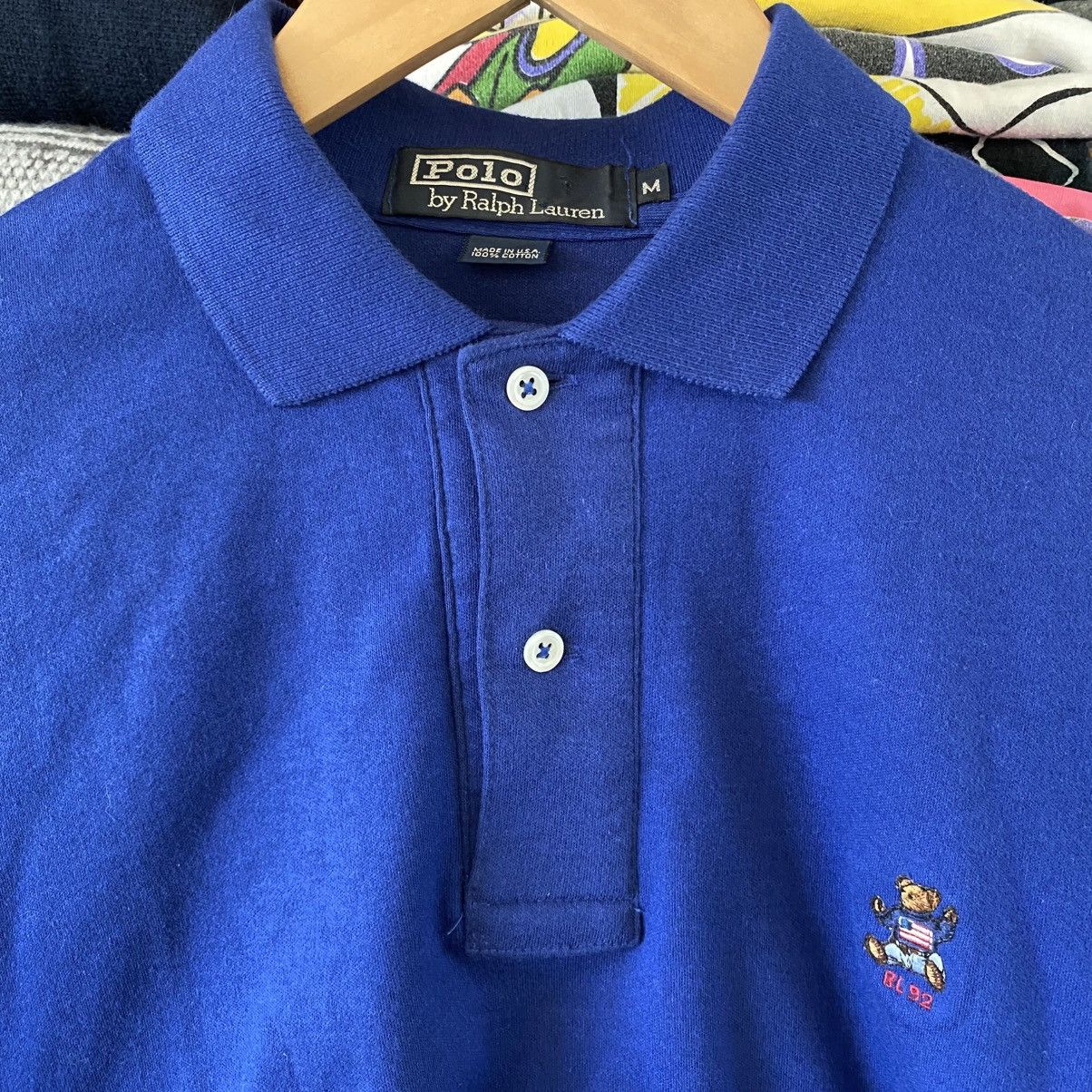 Polo Ralph Lauren Vintage Polo Ralph Lauren Polo Shirt Blue Mini Bear 1992 Size US M / EU 48-50 / 2 - 2 Thumbnail