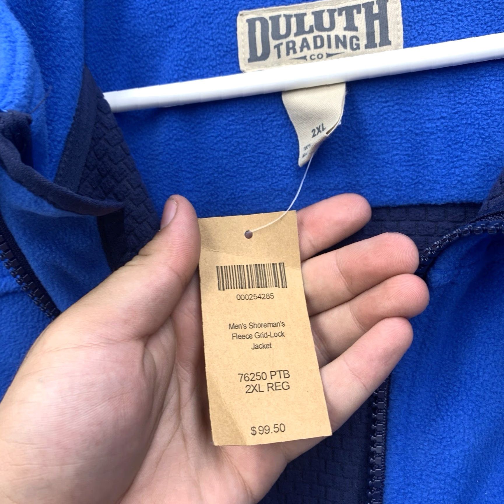 Vintage DULUTH TRADING Shoreman's Fleece Jacket Mens 2XL XXL Blue Gridlock Zip Up NWT Size US XXL / EU 58 / 5 - 7 Thumbnail