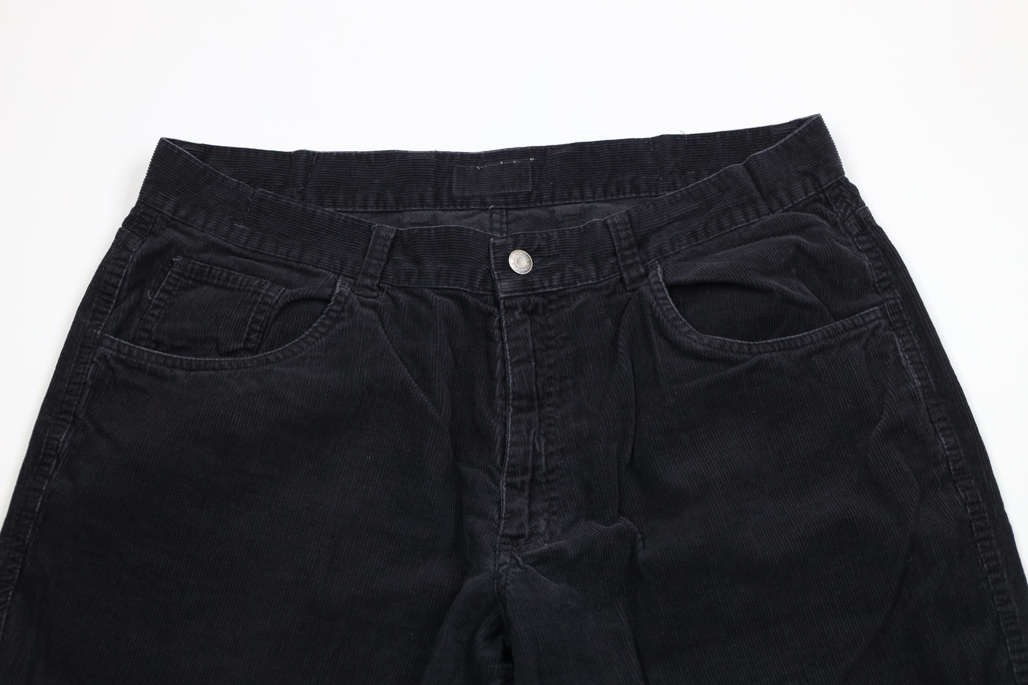Vintage Vintage 90s Streetwear Wide Leg Corduroy Chino Pants Black Size US 36 / EU 52 - 2 Thumbnail