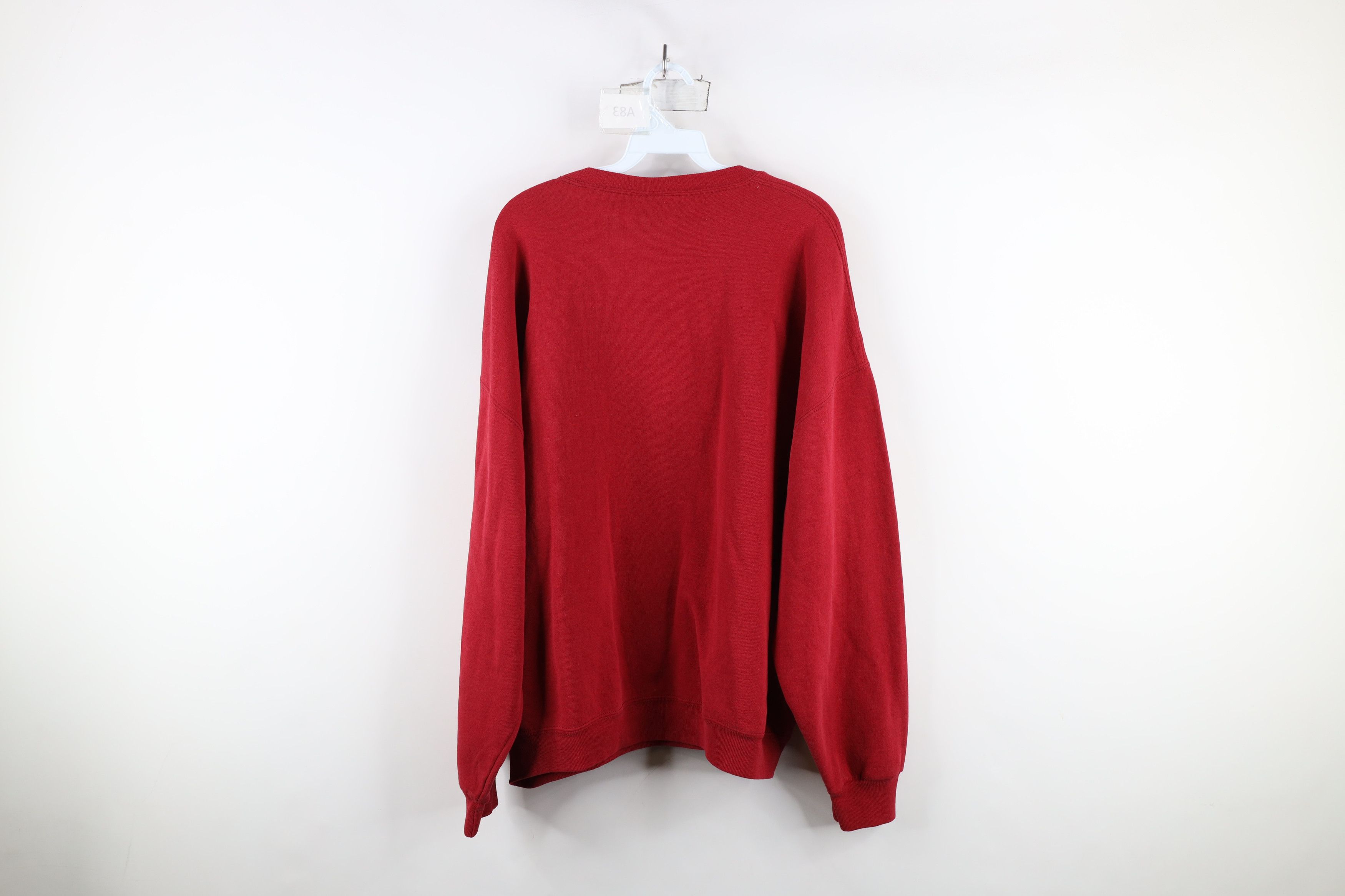 Russell Athletic × Vintage Vintage 90s Russell Athletic Blank Crewneck Sweatshirt Red Size US XXL / EU 58 / 5 - 11 Thumbnail