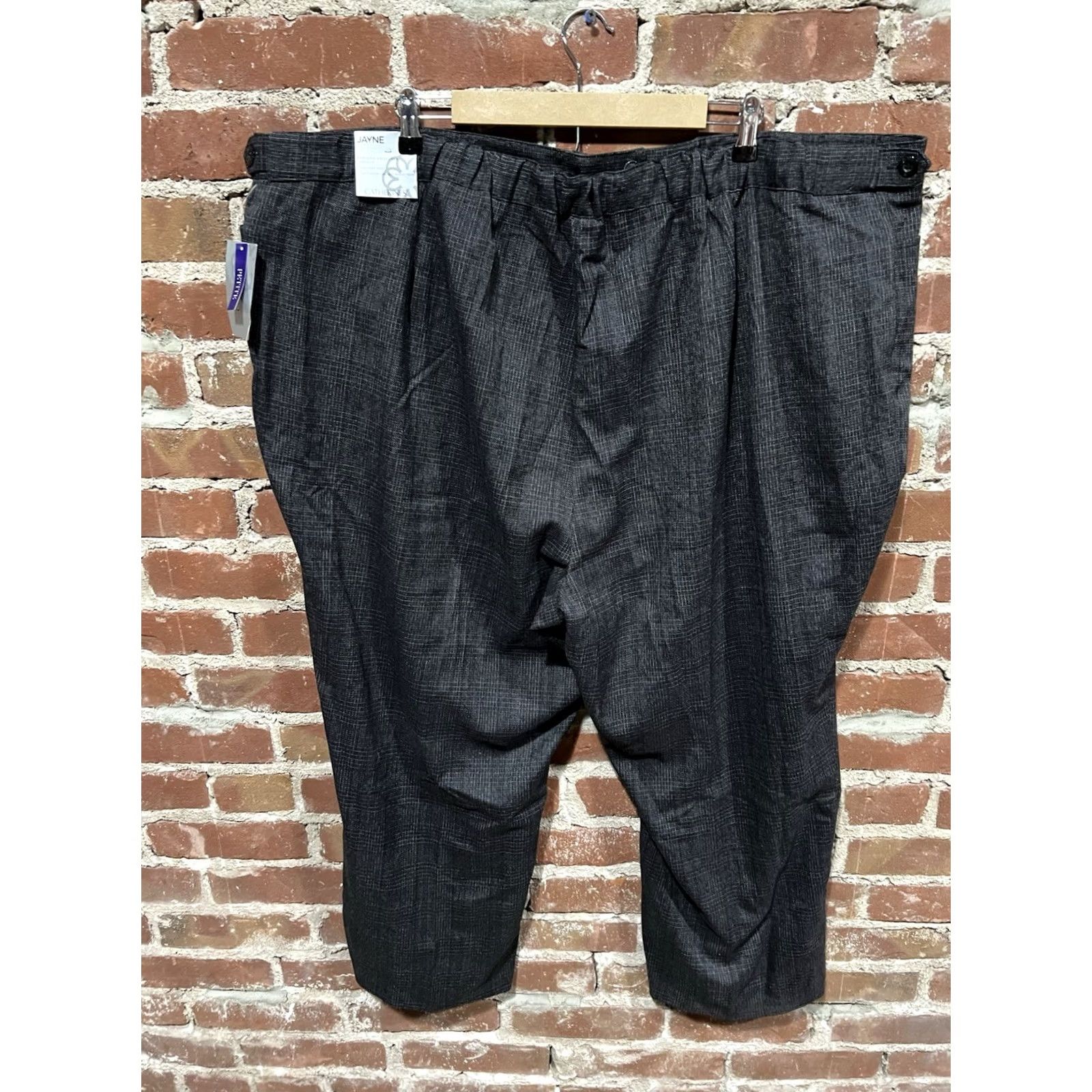 Vintage VINTAGE Catherines Jayne Dark Gray Pinstripe Trouser Pants Slacks 32W Trousers Women Plus Gray Dress Pants Size 24" / US 00 / IT 34 - 3 Thumbnail