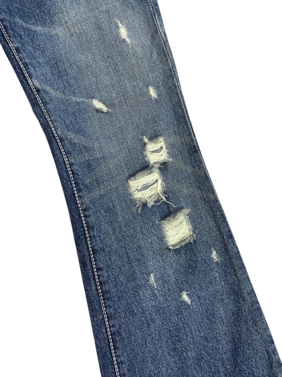 JACKROSE 2000’s Y2K Jackrose Distressed Repaired Flared Denim Size US 30 / EU 46 - 10 Thumbnail