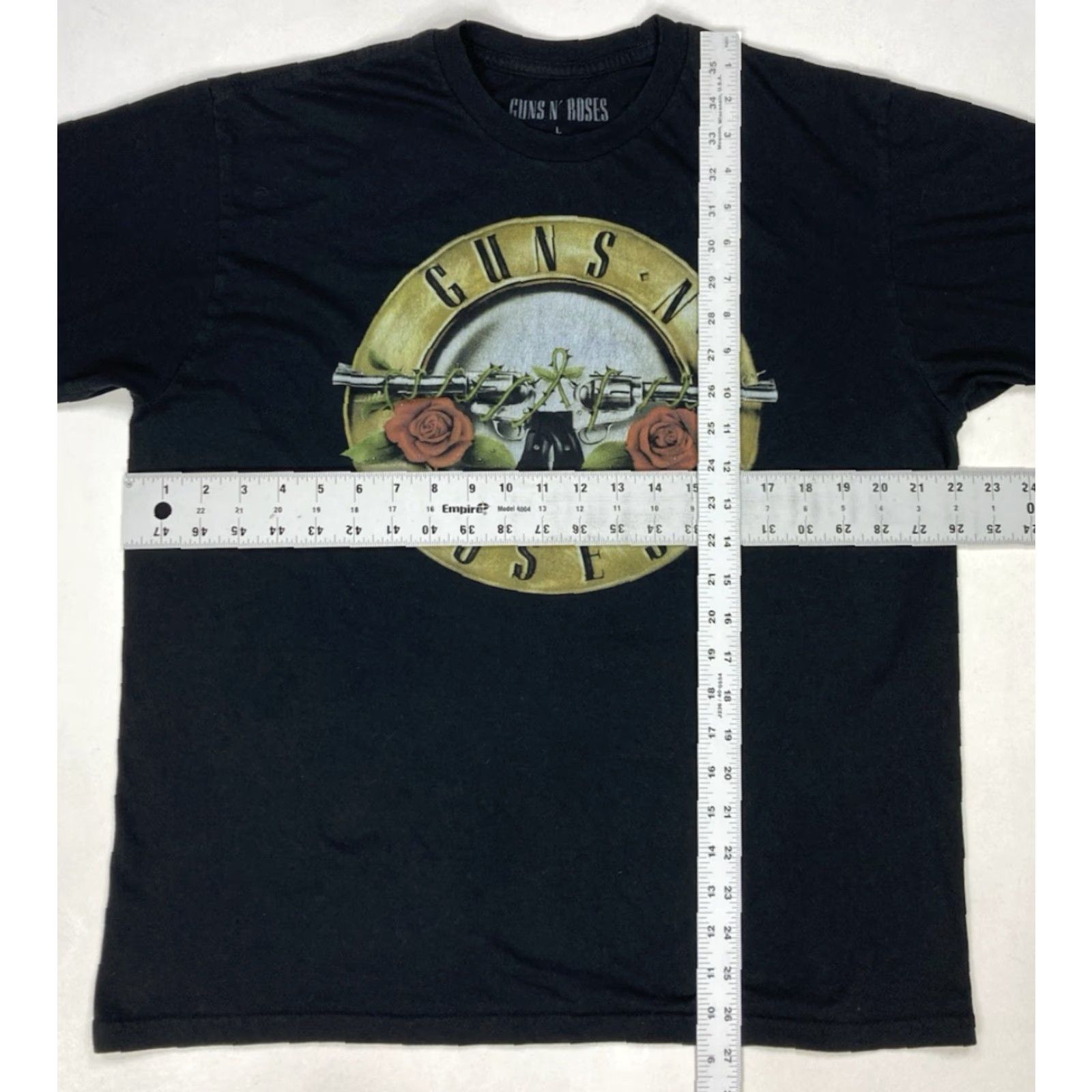 Vintage Guns N' Roses Logo Retro Graphic T-shirt Men Large Black Music Cotton Blend Shirt Size US L / EU 52-54 / 3 - 5 Thumbnail