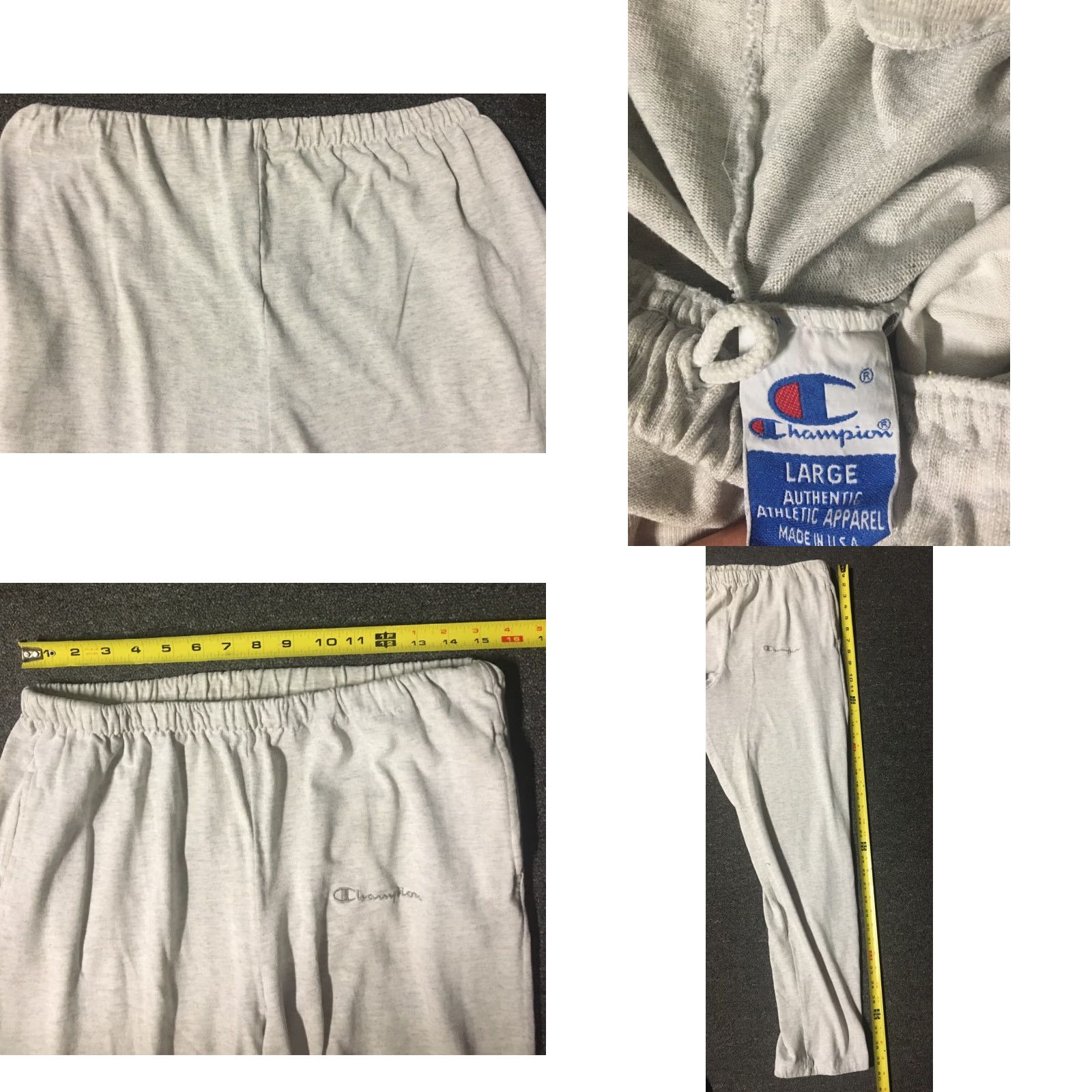 Champion VINTAGE Champion Sweatpants L Gray Lightweight Faded 80s 90s USA Gym Activewear Pants Men Size US 33 - 8 Thumbnail