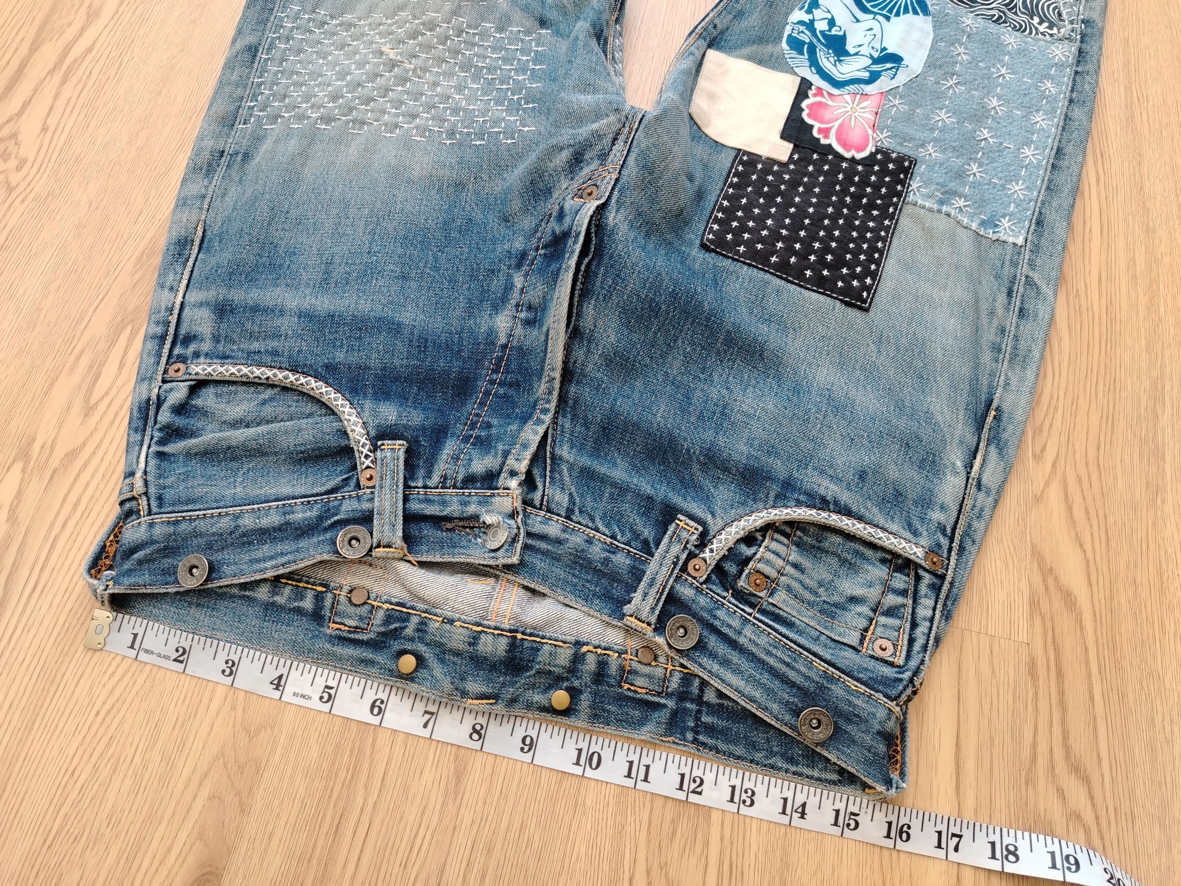 Evisu Evisu Jeans Vintage (Evis) Boro Remaked Size US 31 - 23 Thumbnail