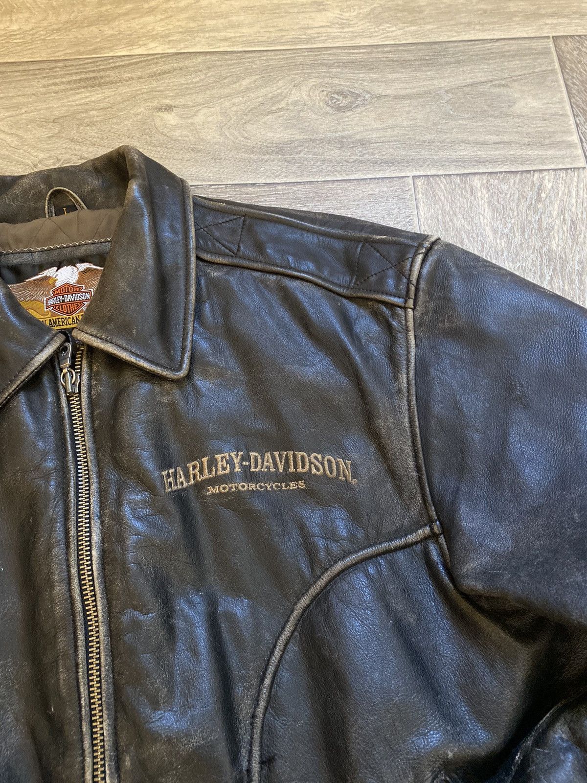 Harley Davidson × Vintage 1993 Harley Davidson vintage leather jacket racing Size US L / EU 52-54 / 3 - 4 Thumbnail