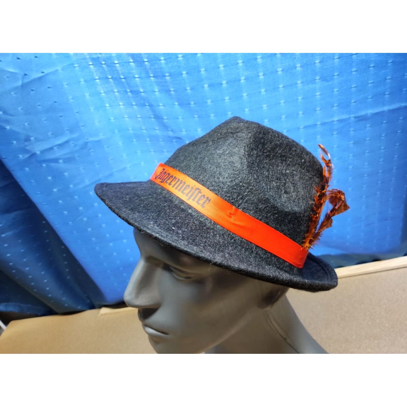 FELT Jagermeister Mens Trilby Fedora Size 58 Felt Gray Promotional Germany Casual Party/Cocktail Hat Mens Size ONE SIZE - 2 Thumbnail