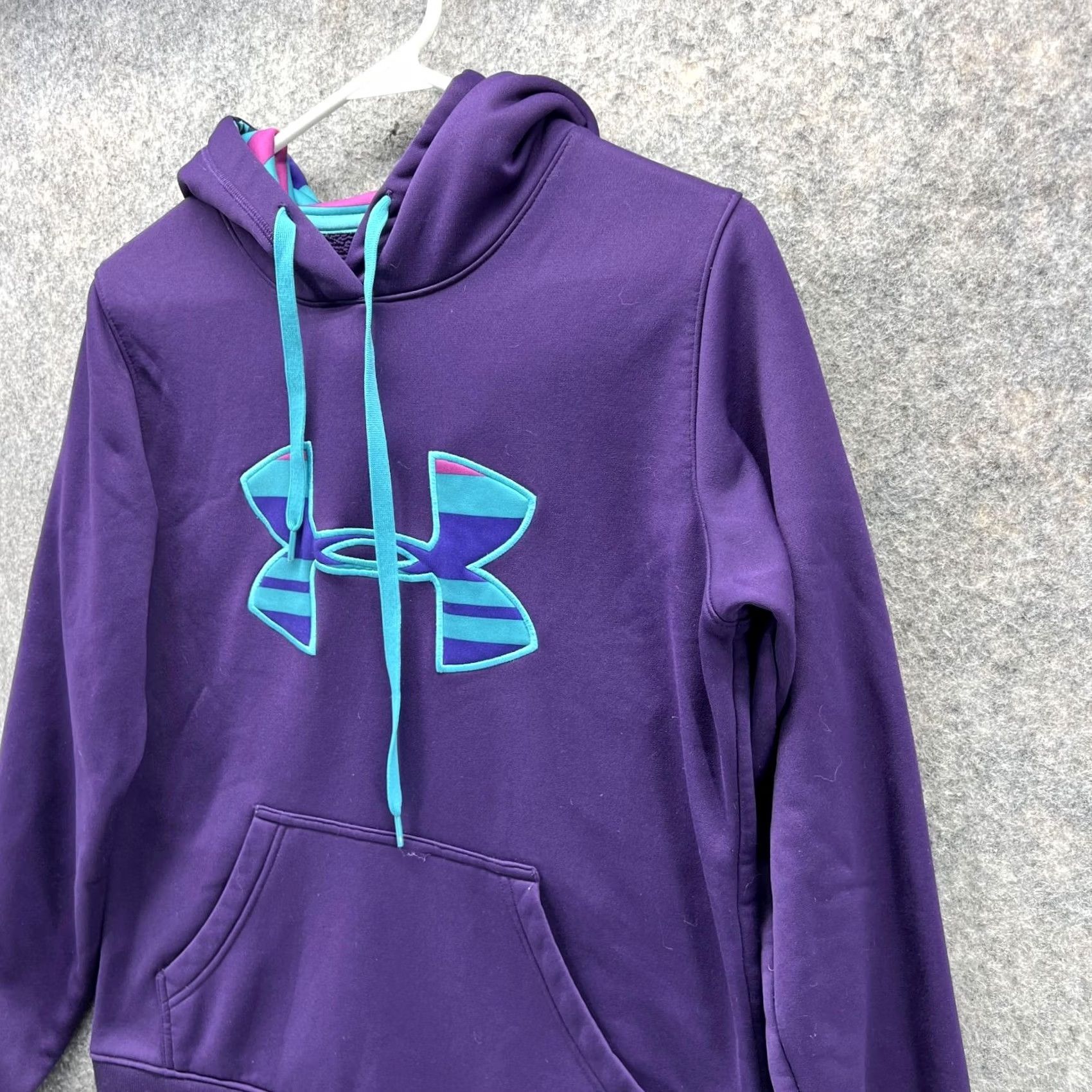 Under Armour Under Armour Sweater Women Small Purple Hooded UA Storm Knit Sweatshirt Size S / US 4 / IT 40 - 4 Thumbnail