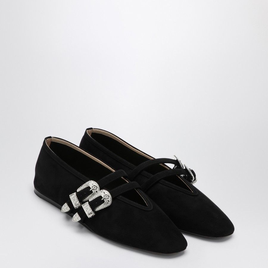 Le Monde Beryl o1d2blof0824 Suede Ballerina Claudia in Black Size US 7 / IT 37 - 2 Thumbnail