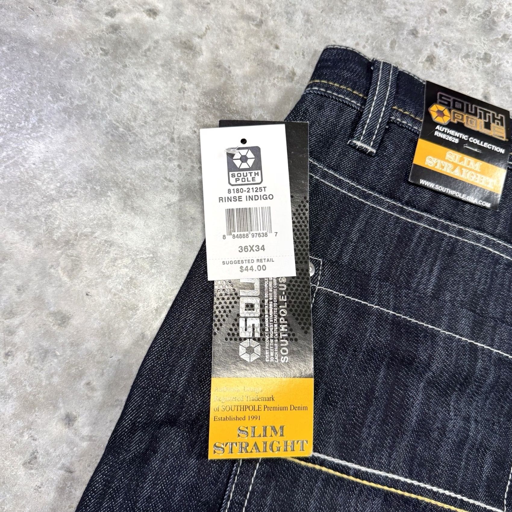 Southpole Southpole Jeans 36x34 Mens Baggy Hip Hop Y2K Indigo Denim NWT 90s Skater Straight 5-Pocket Jeans Blue Indig0 Dark Wash Regular Fit Mens Size US 36 / EU 52 - 3 Thumbnail