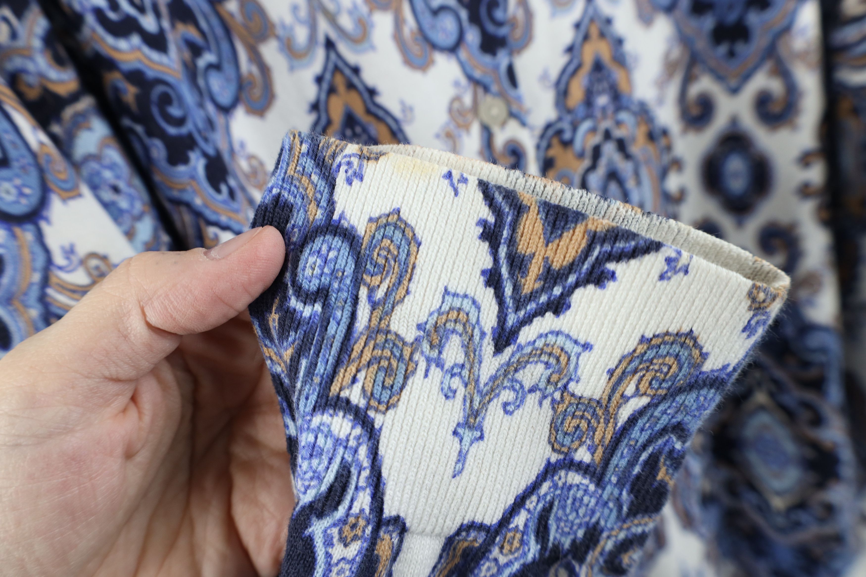 Lands' End × Vintage Vintage Lands End Paisley Geometric Knit Cardigan Sweater Size 3XL / US 20-22 - 7 Thumbnail