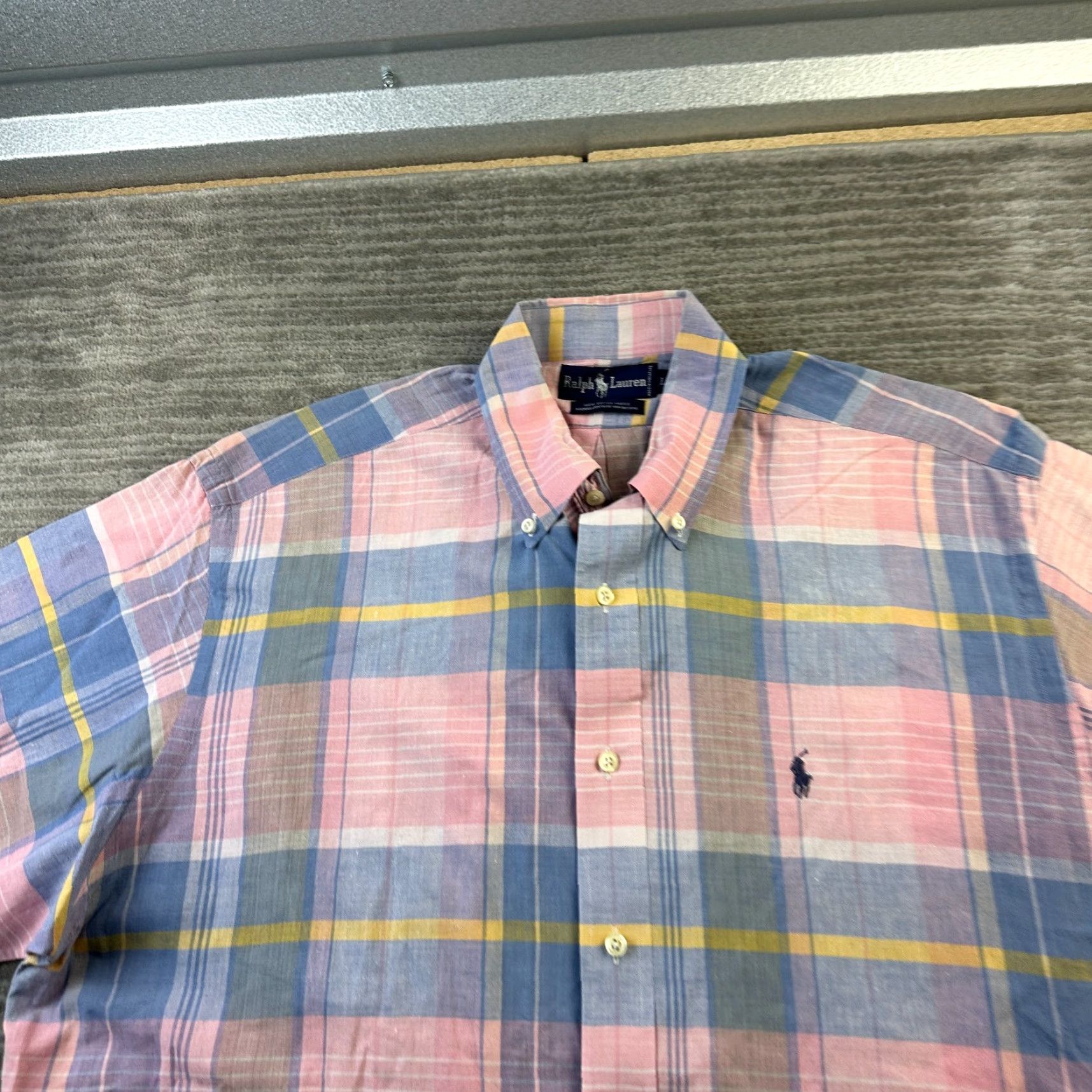 Ralph Lauren Ralph Lauren Shirt Mens Large Pink Plaid Madras Button Up Pony Shirt Size US L / EU 52-54 / 3 - 3 Thumbnail