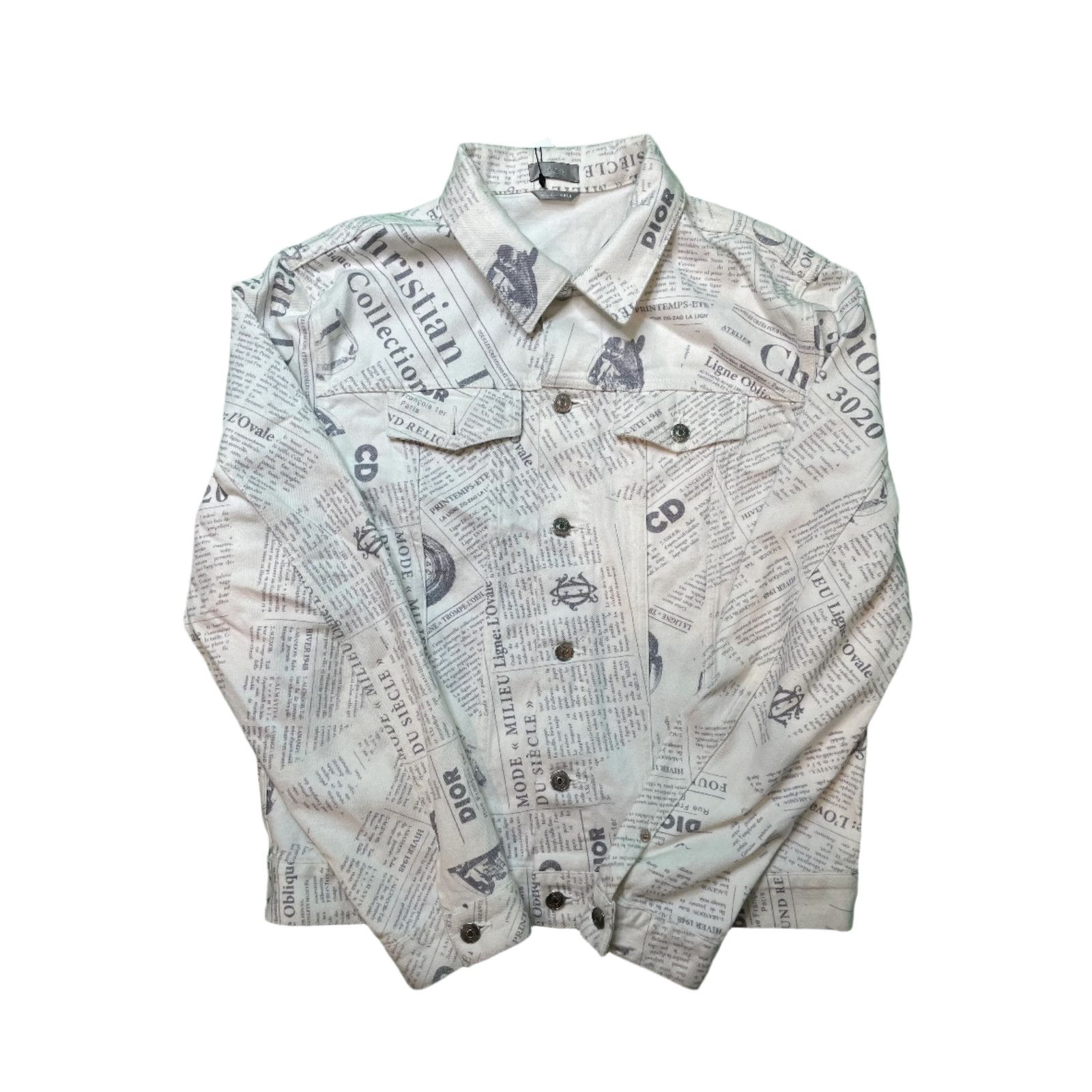 Dior Dior Newspaper White & Grey Work Jacket Size XL / US 12-14 / IT 48-50 - 1 Thumbnail