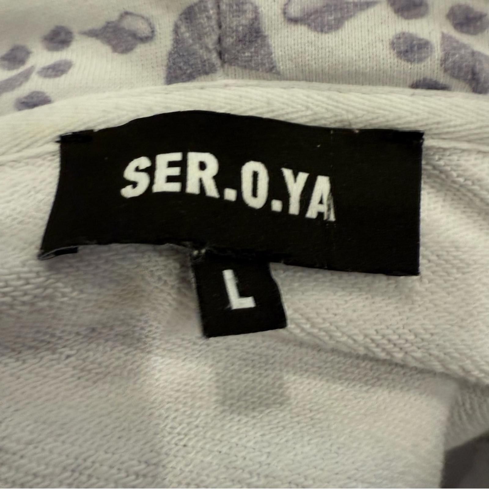 Other SER.O.YA White and Lilac Patterned Cotton Hoodie sz L Size US L / EU 52-54 / 3 - 6 Thumbnail