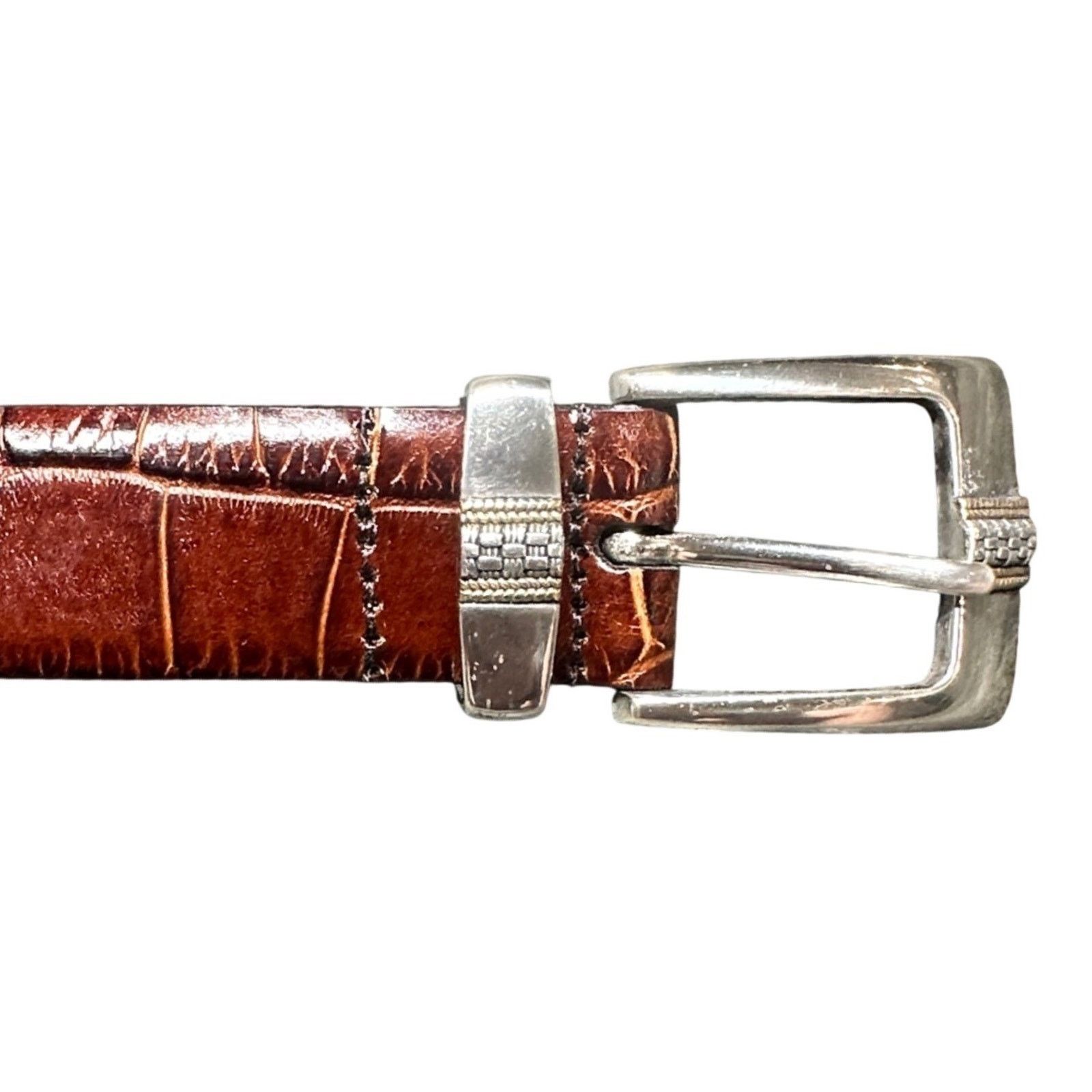 Jos. A. Bank JOS A BANK Mens Genuine Leather Belt Crocodile Size 44 Size 44 - 2 Thumbnail