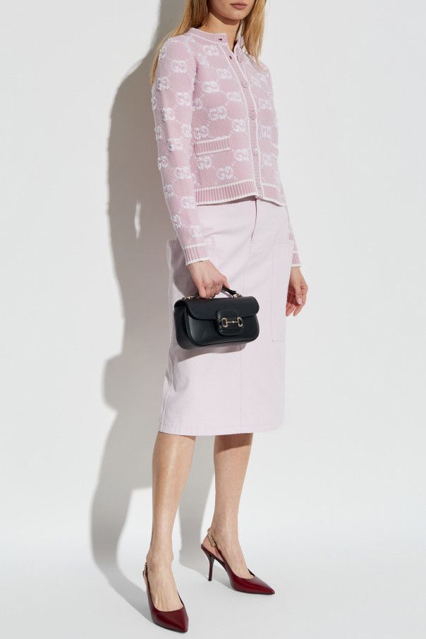 Gucci o1B3y1r0426 Mid-length Cotton Canvas Delave Skirt in Pink Size 40" / US 18 - 2 Thumbnail