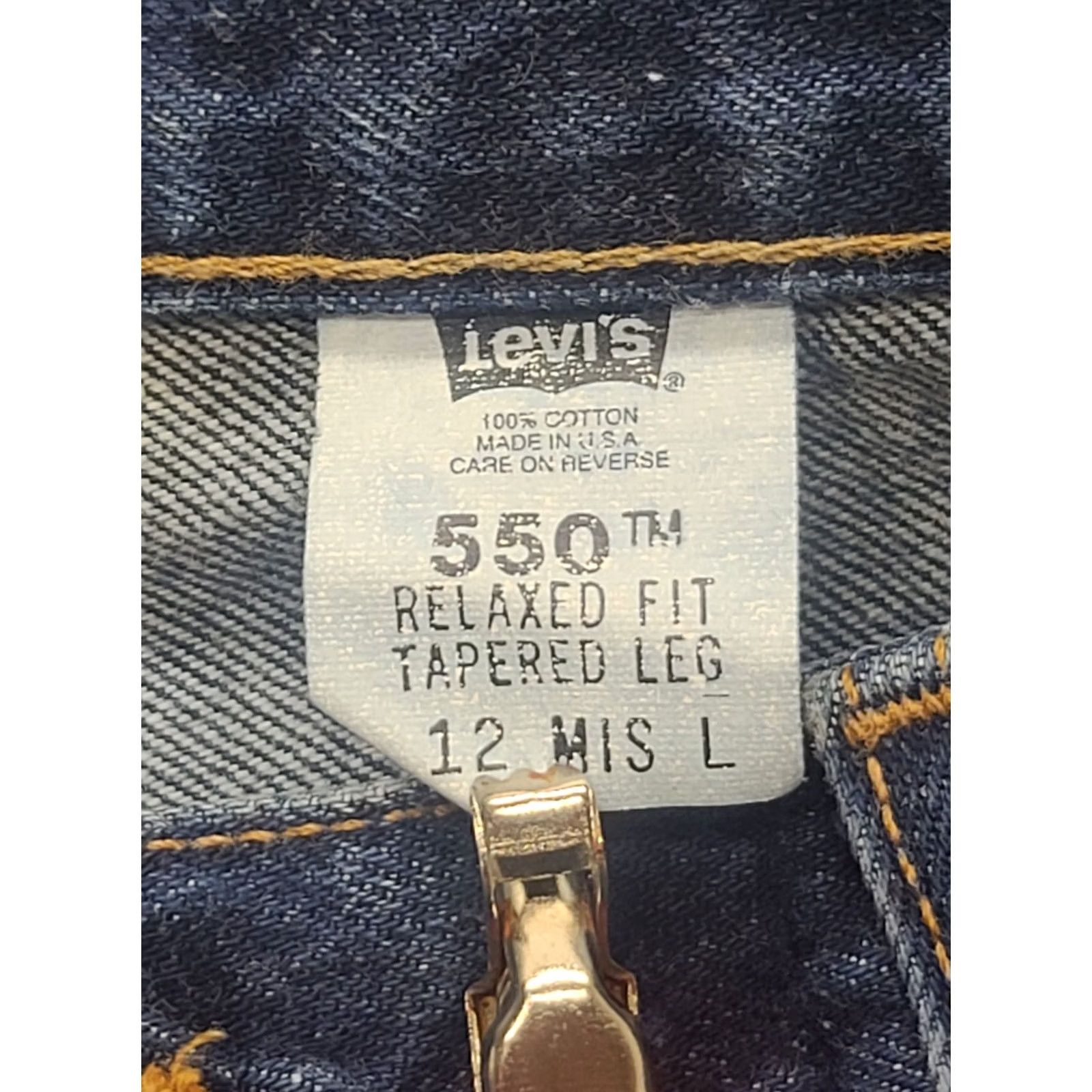 Levi's VINTAGE Levi's 550 Jeans Womens 12 Long 26x32 Relaxed Tapered Denim Blue 90s USA Women's Jeans Size 34" / US 12 / IT 48 - 3 Thumbnail